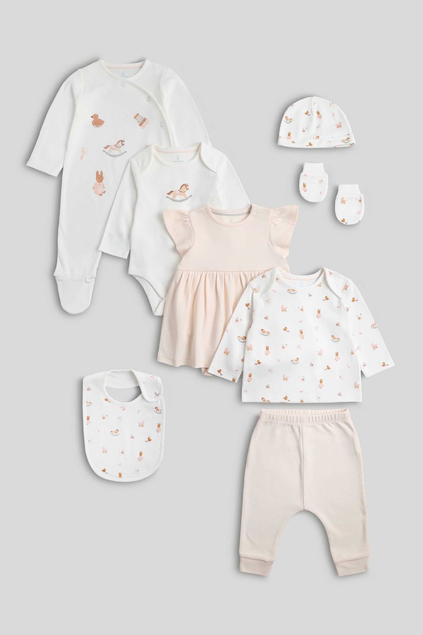 Vintage Toy 8-Piece Outfit Gift Set - Multicolor / Up to 1 Month
