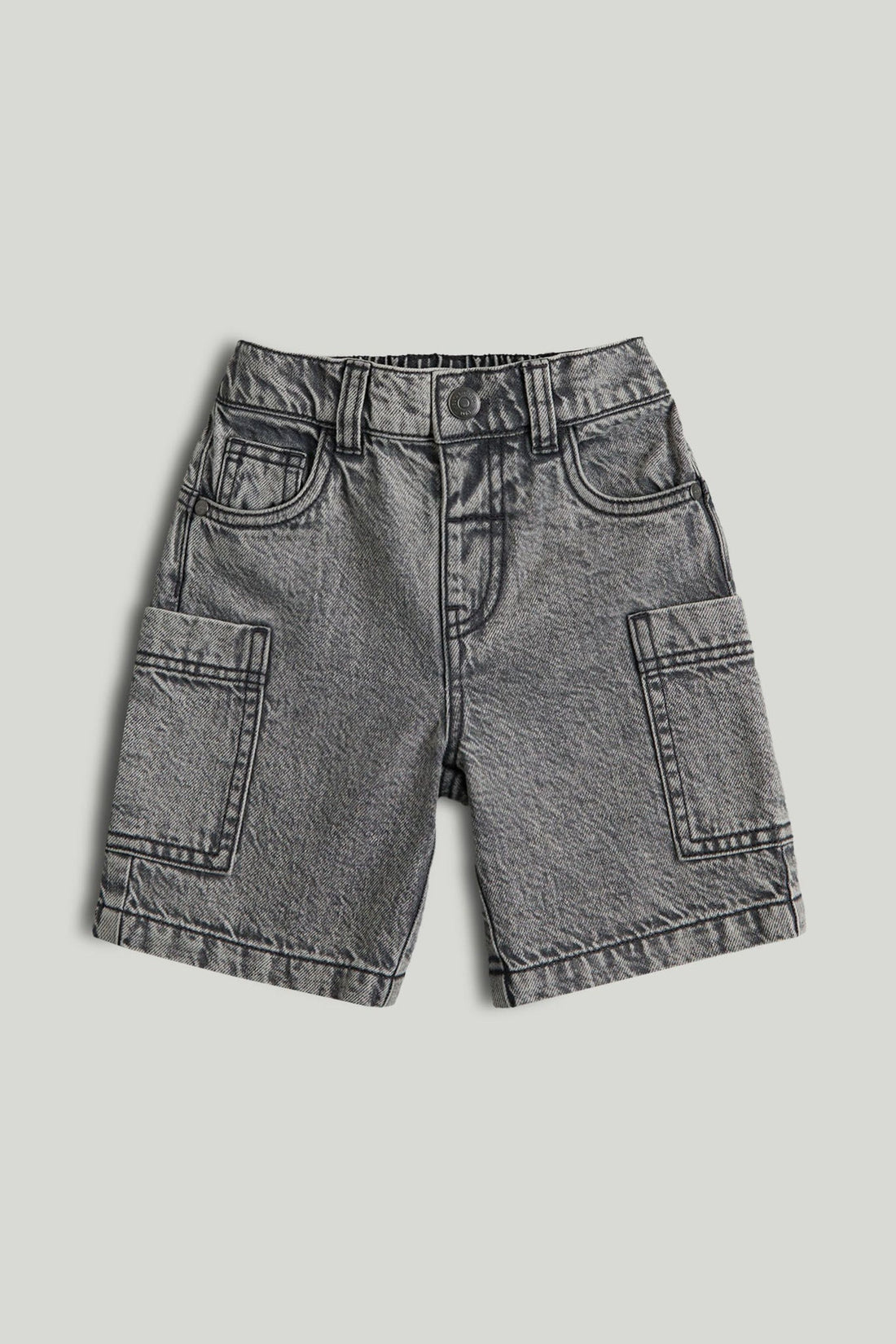 Grey Denim Shorts - Grey / 9-10 Years
