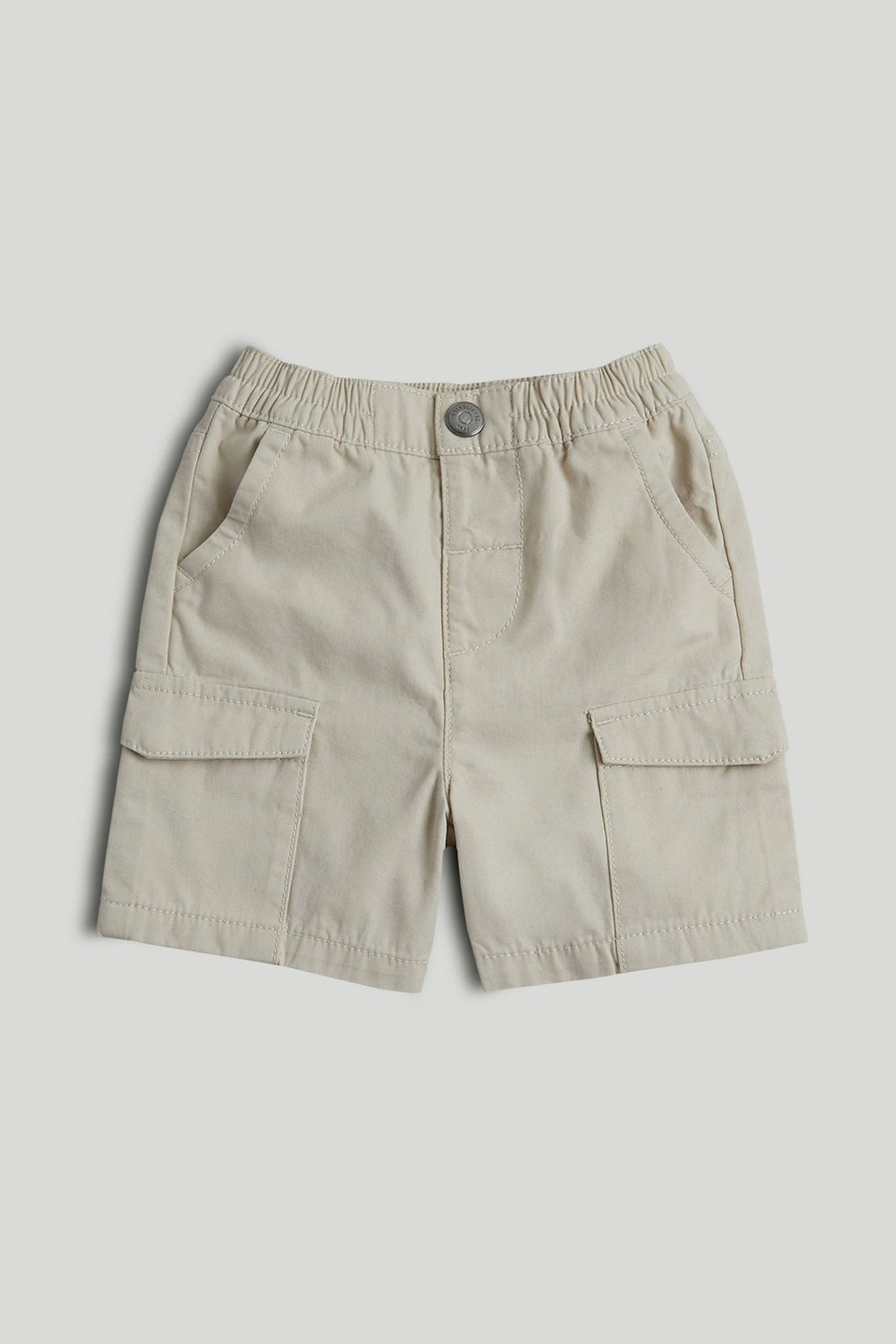 Tan Canvas Cargo Shorts - Light Brown / 12-18 Months