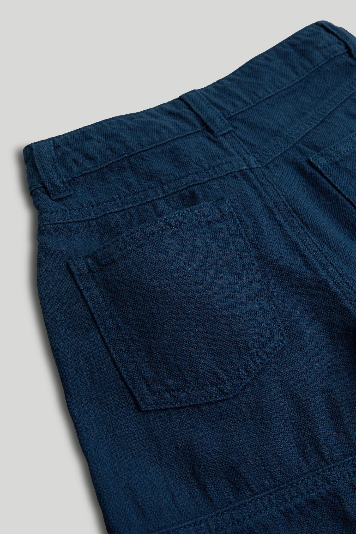 Navy Linen Blend Shorts