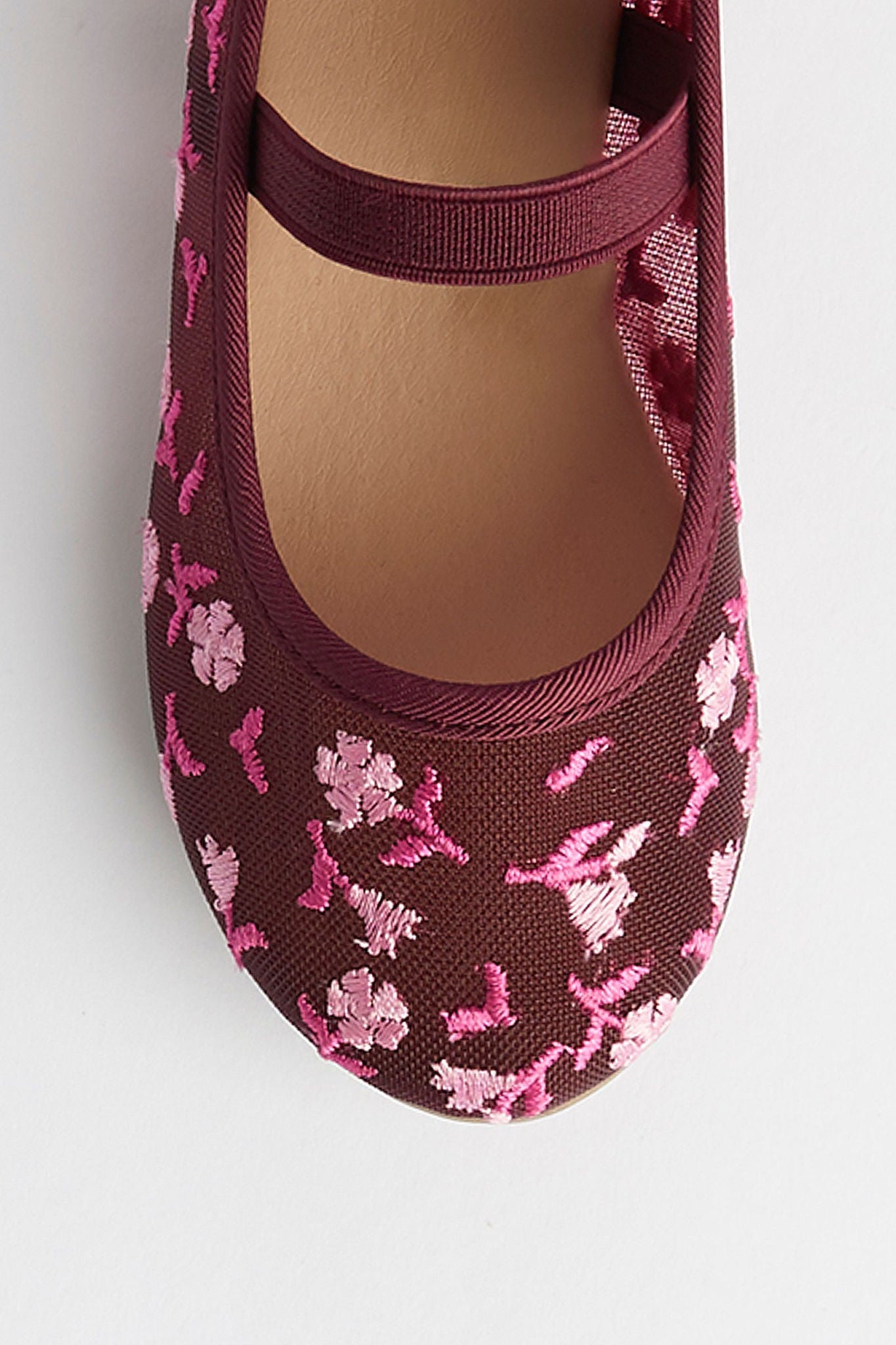 Brown Floral Ballerina Shoes