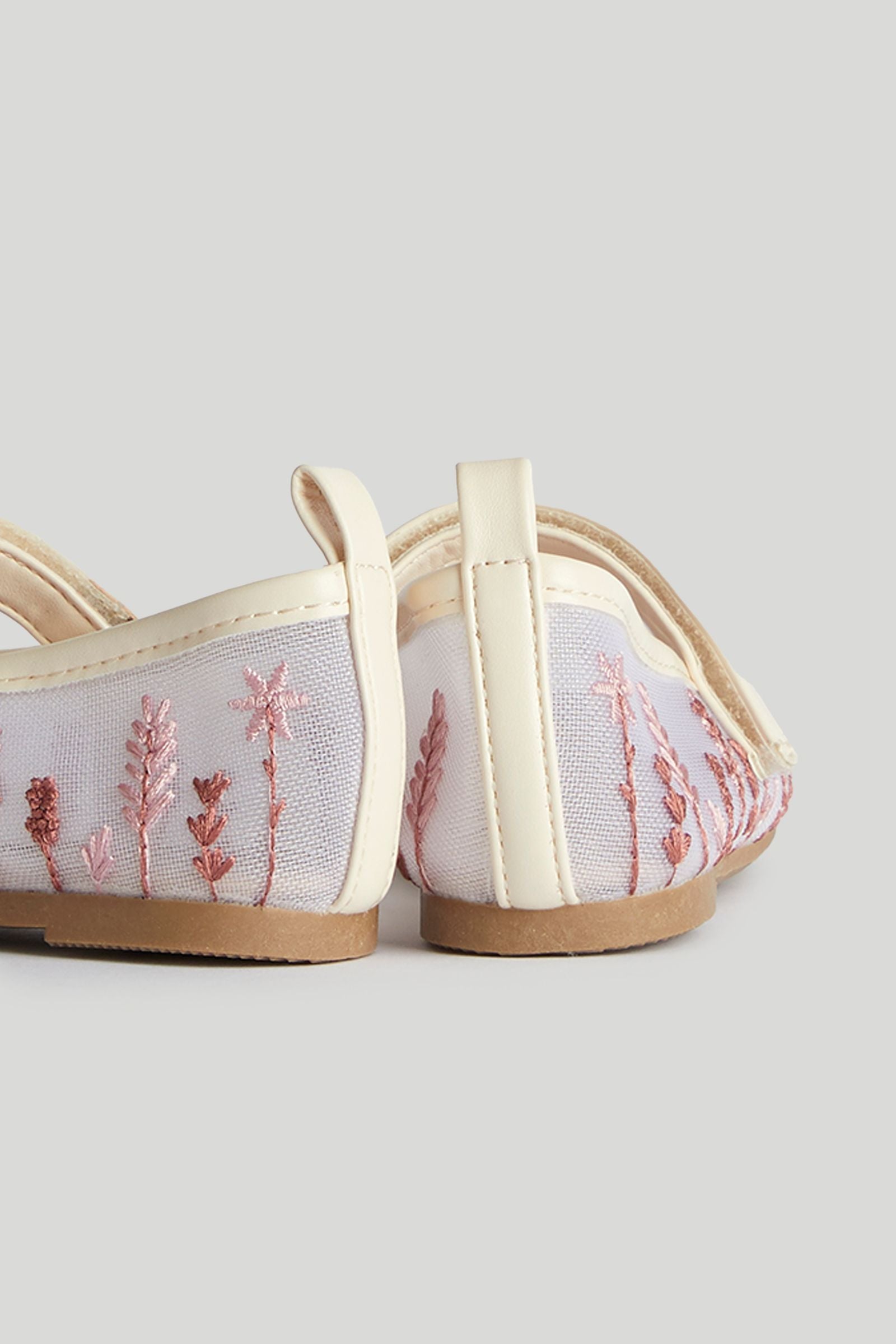 Floral Mesh Ballerina Shoes