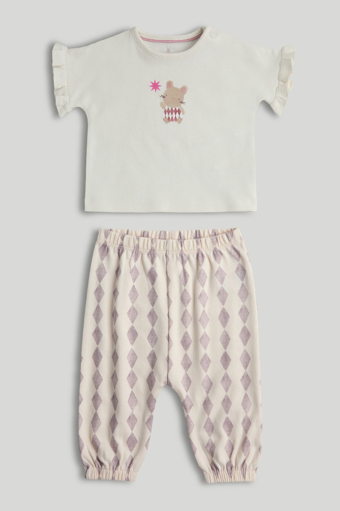 Mouse T-Shirt and Trouser Outfit - Multicolor / Up to 1 Month