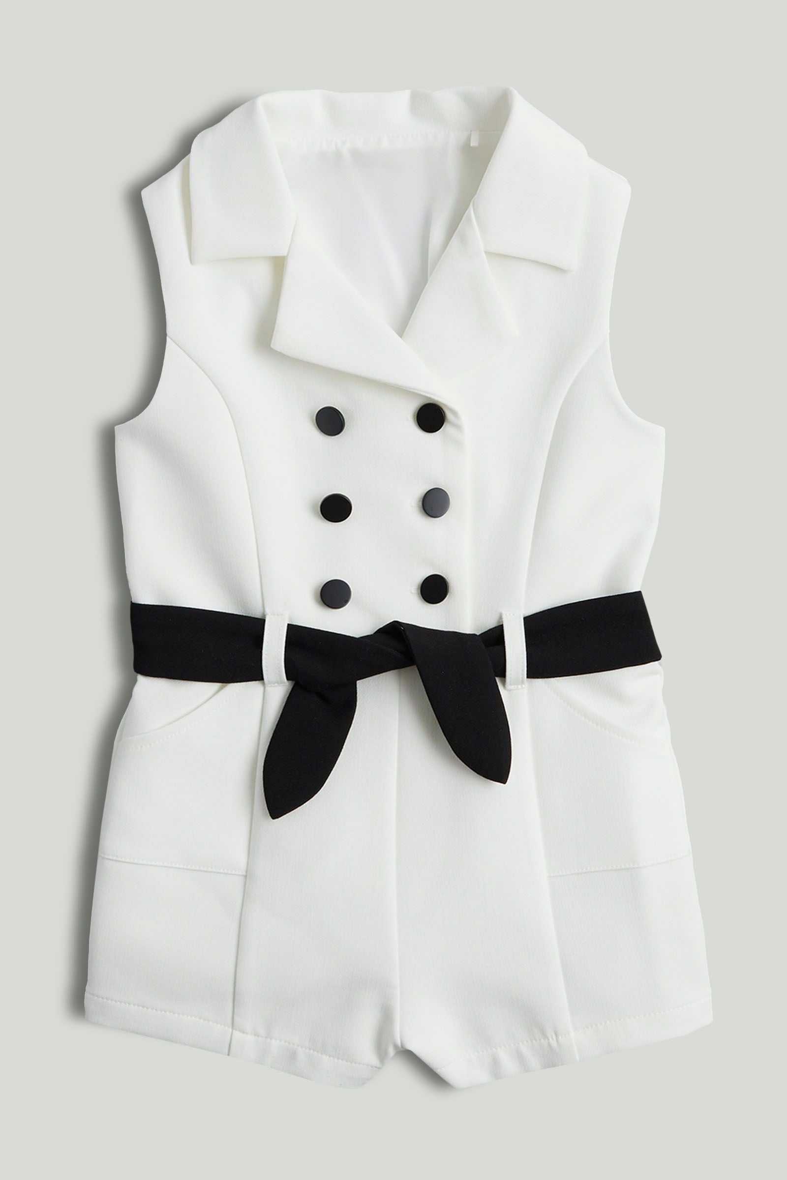 Tailored Playsuit - White / 9-10 Years