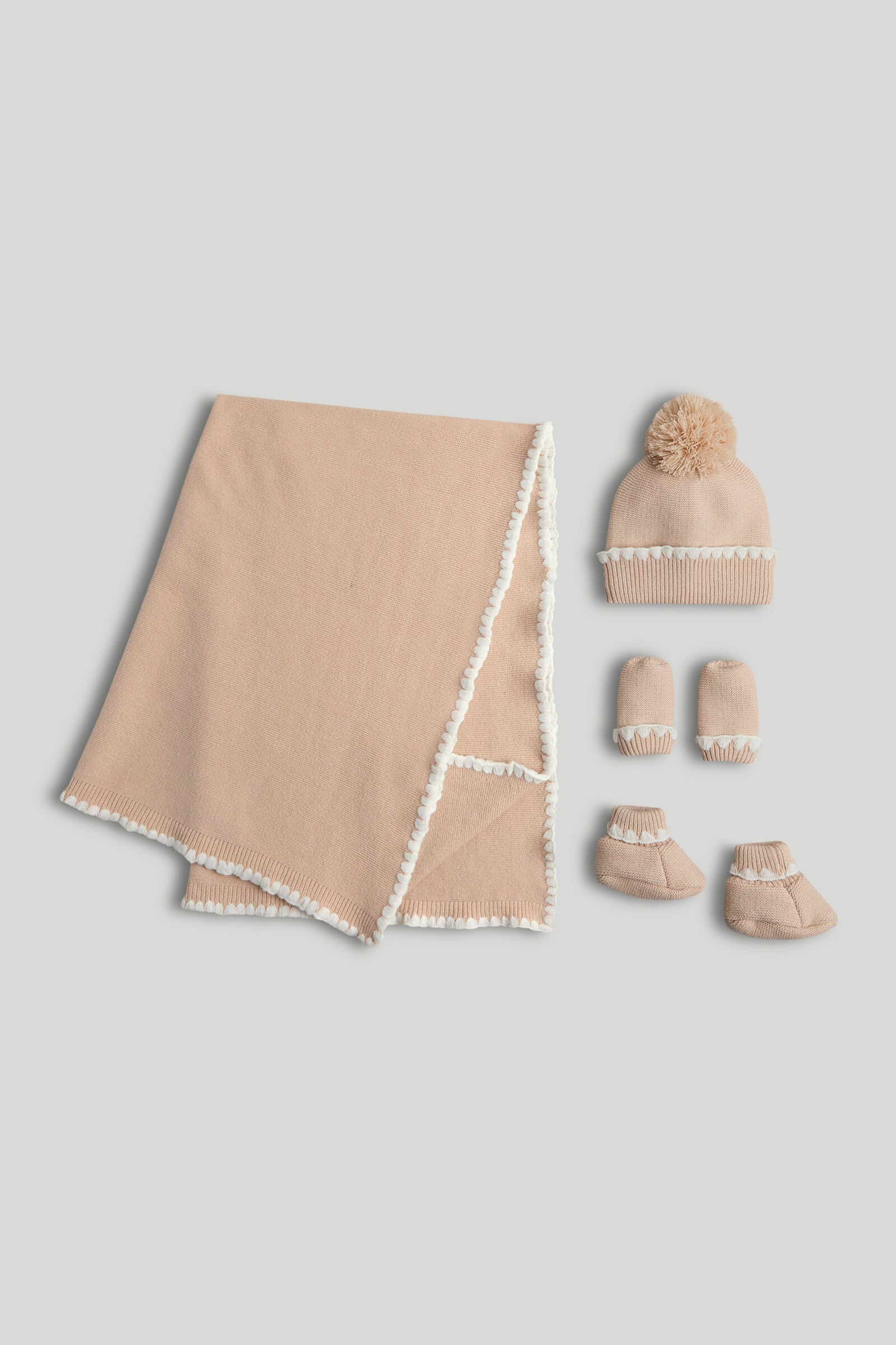 Cream Knitted 4-Piece Knitted Set - Neutral / 6-12 Months