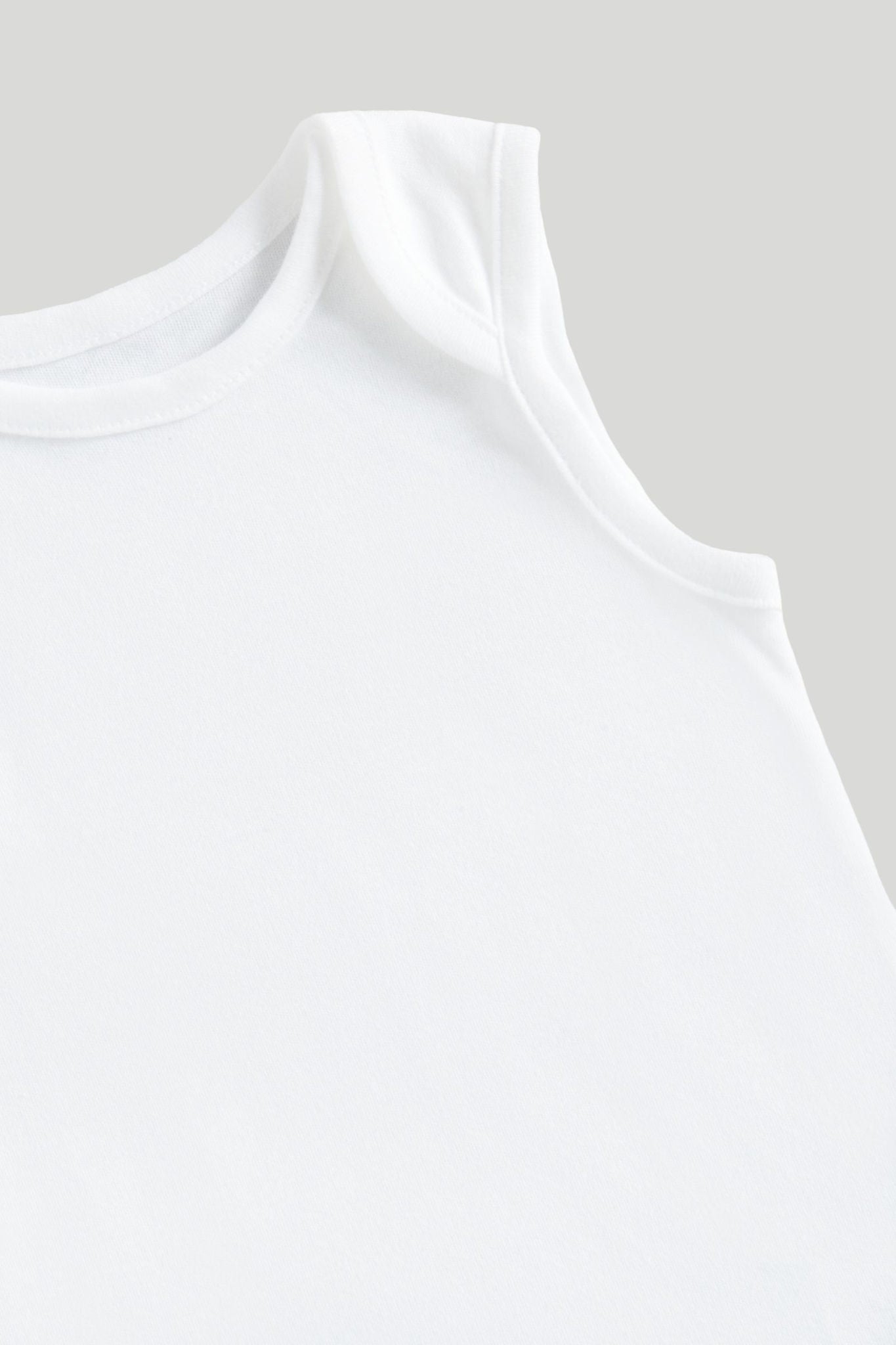 7 Pack White Sleeveless Bodysuits