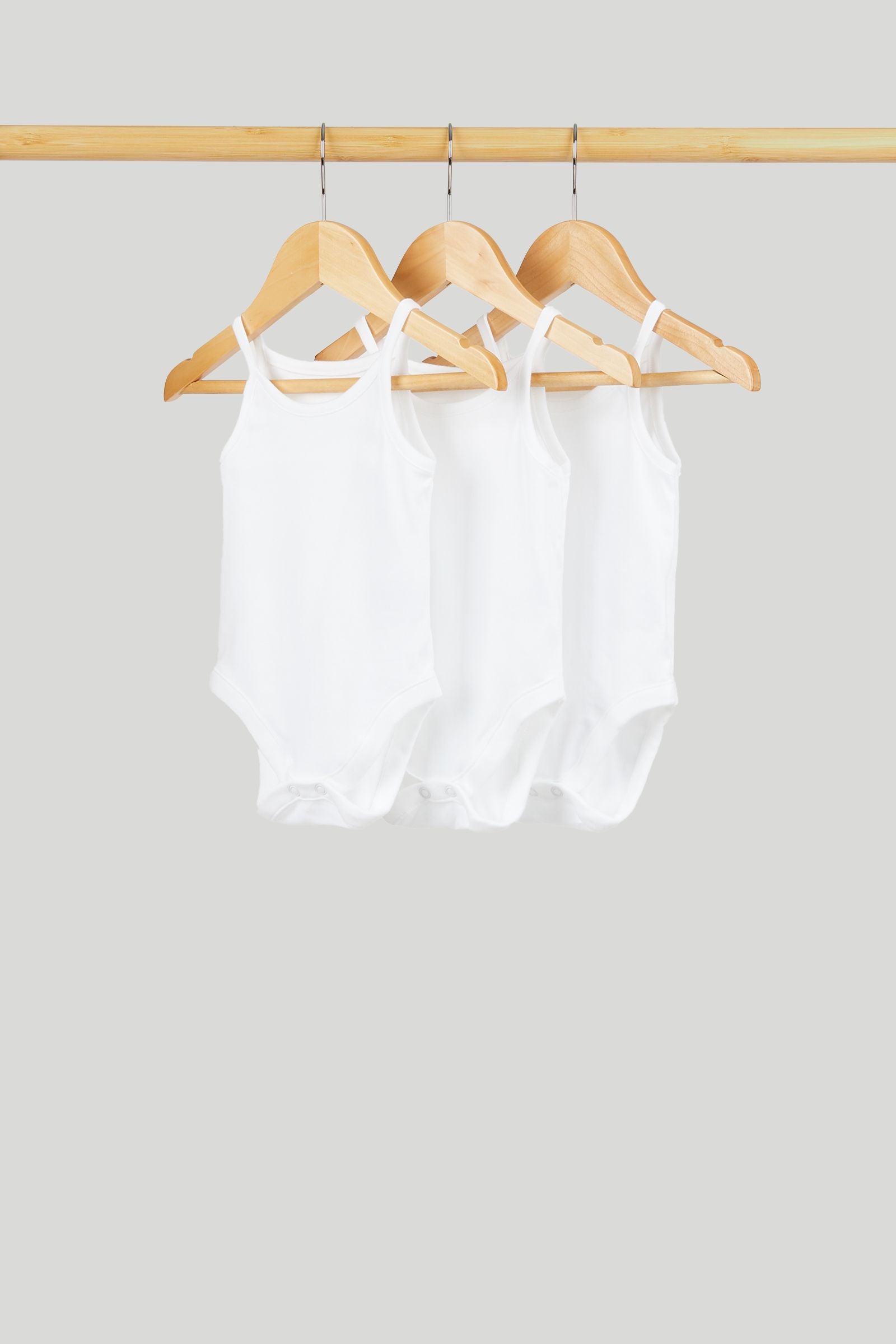 3 Pack White Camisole Bodysuits - White / Up to 1 Month