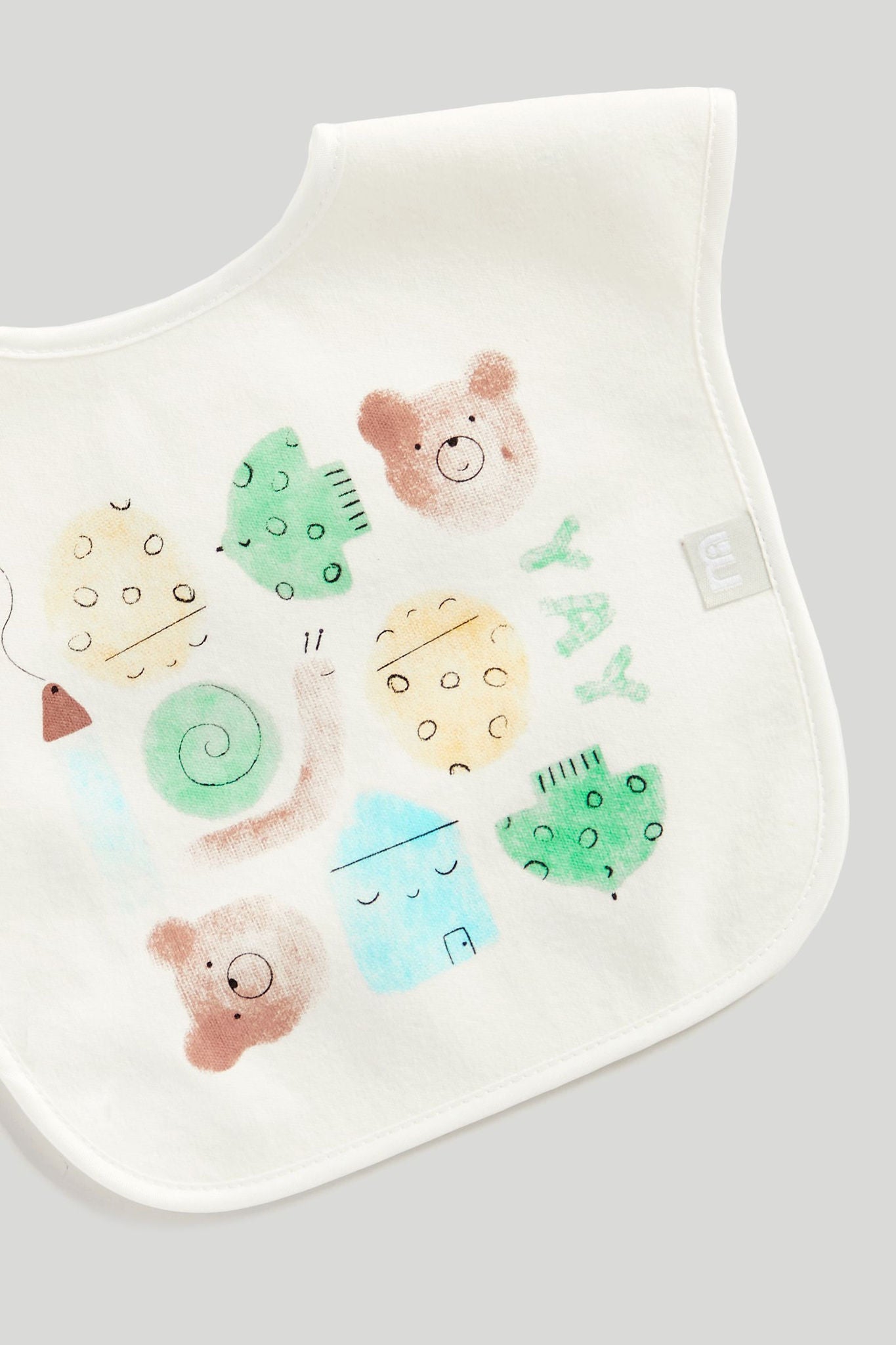 TODDLER BIBS SOFT BEAR DOODLE