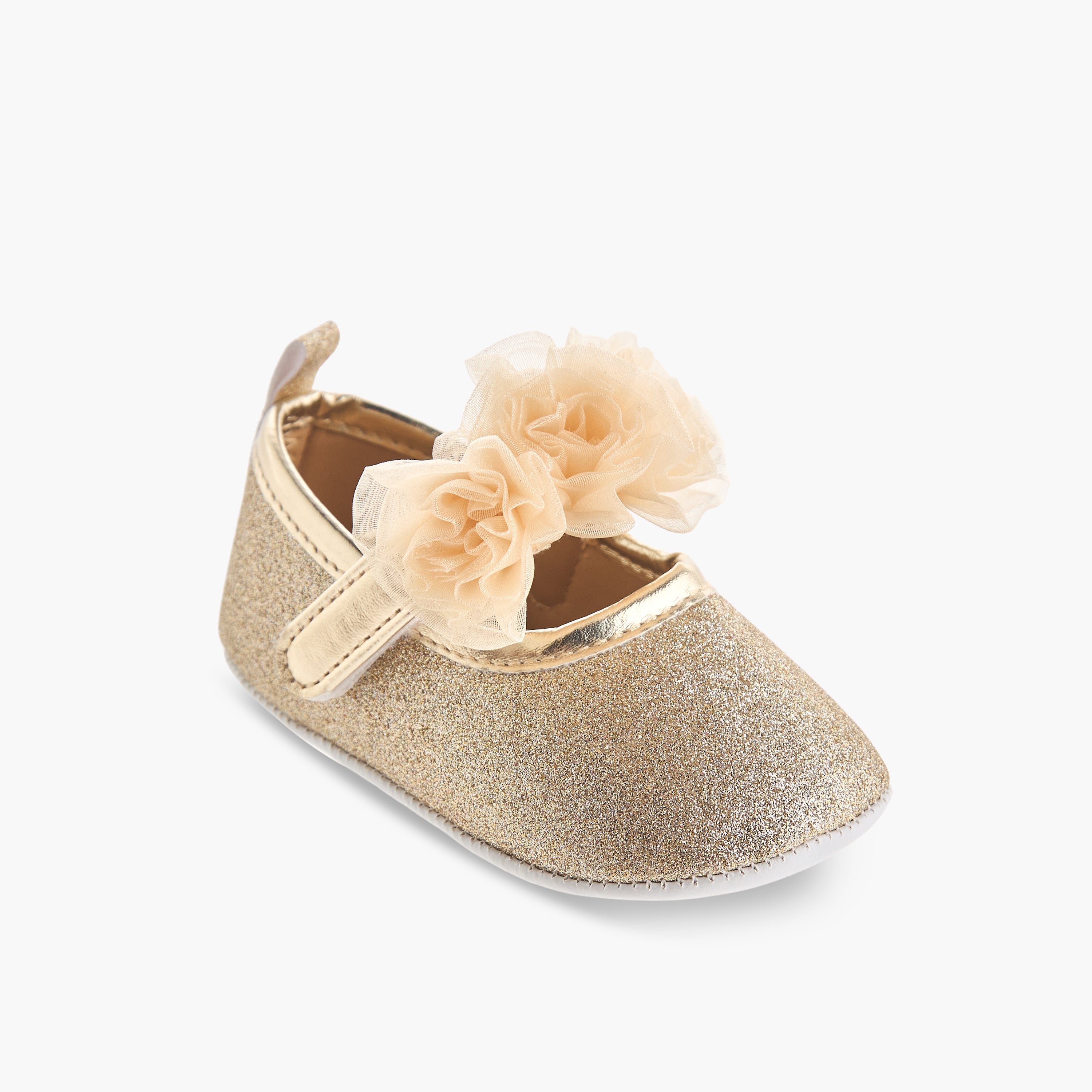 Juniors Shoes with Headband, Floral Embellished