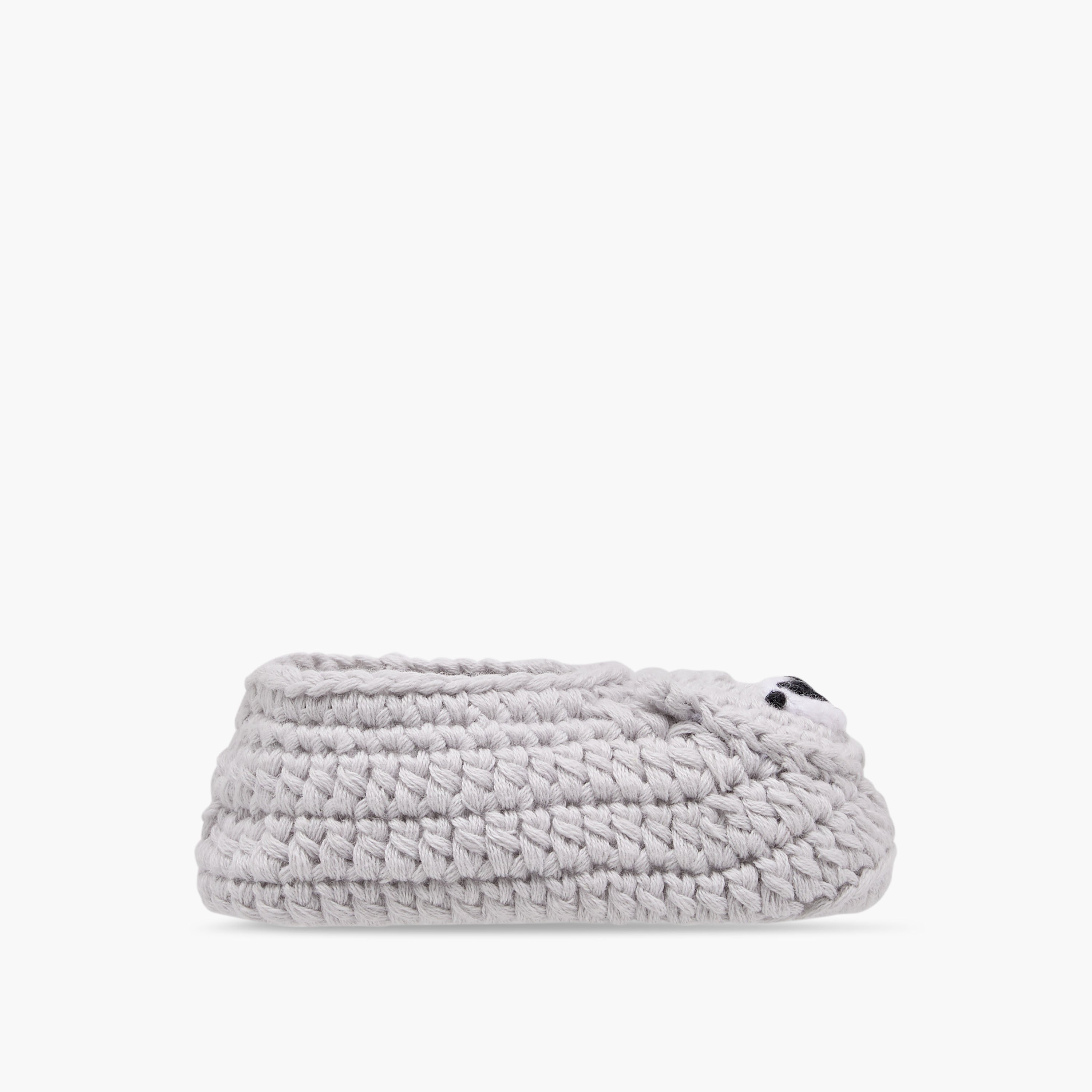 Juniors Crochet Textured Slip-On Booties with Bear Face Detail