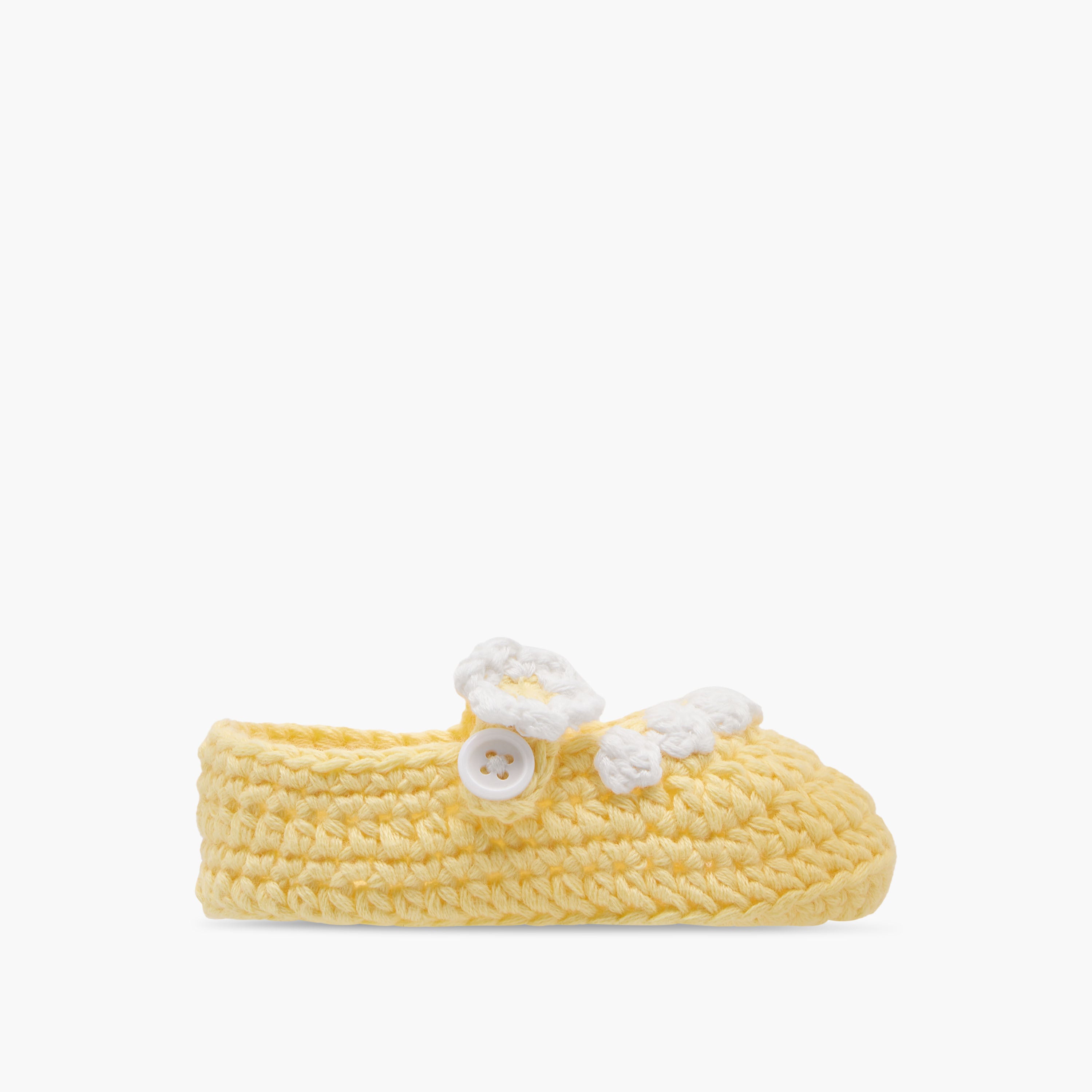 Juniors Crochet Textured Booties with Button Closure