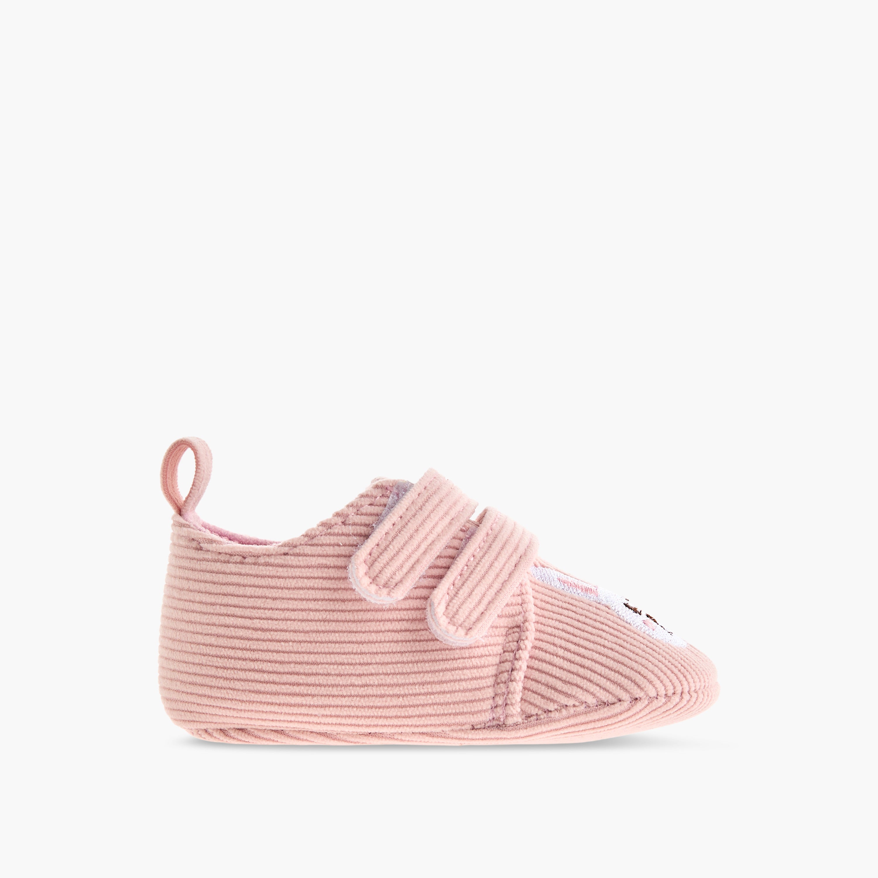 Juniors Booties with Hook and Loop Closure, Bunny Embroidery