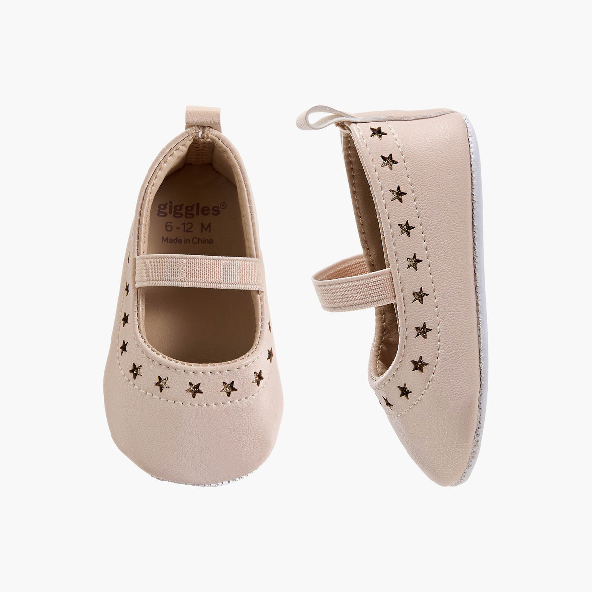 Giggles Booties with Elasticated Strap, Star Cutout Detail