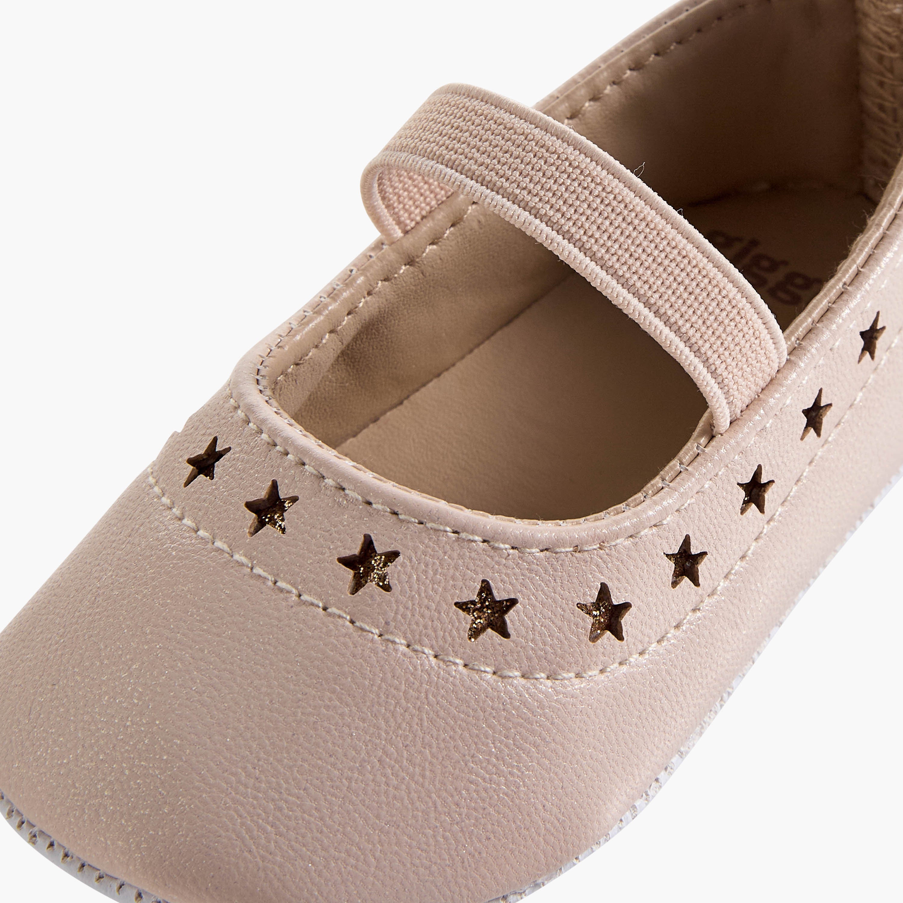 Giggles Booties with Elasticated Strap, Star Cutout Detail