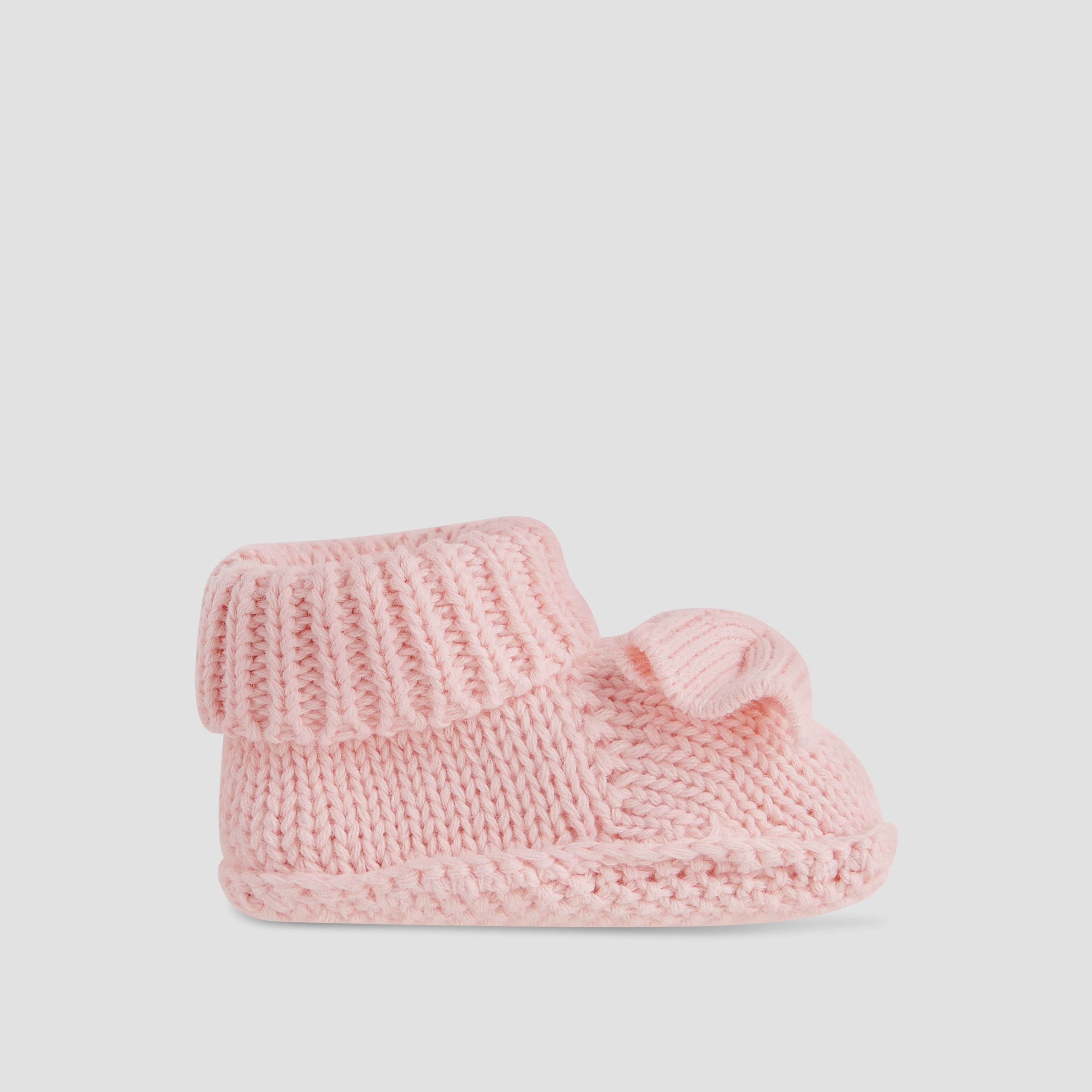 Juniors Girls Booties with Crochet and Bow Detail - Cotton
