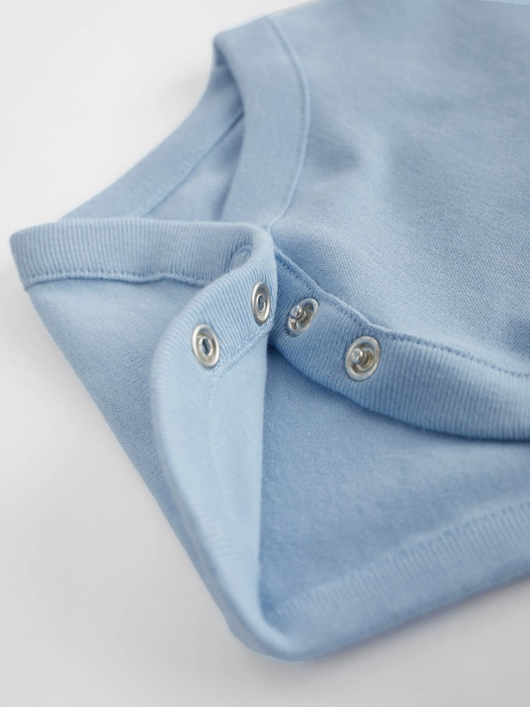 Blue 10 Pack Plain Baby Bodysuits