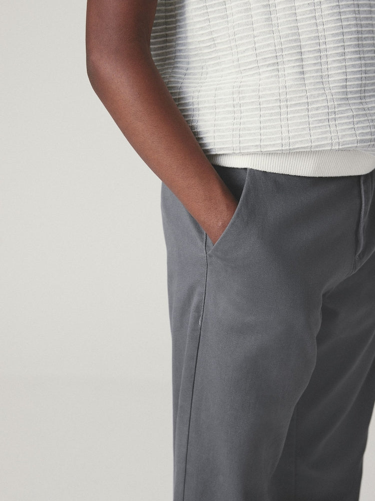 Charcoal Grey Regular Fit Stretch Chino Trousers (3-17yrs)