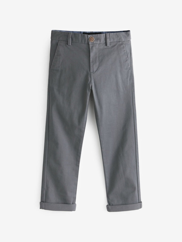 Charcoal Grey Regular Fit Stretch Chino Trousers (3-17yrs)