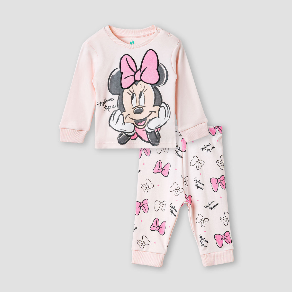Disney Minnie Mouse Print T-shirt and Pyjama Set