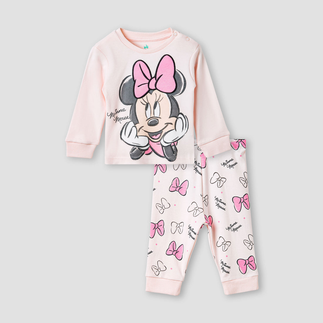 Disney Minnie Mouse Print T-shirt and Pyjama Set