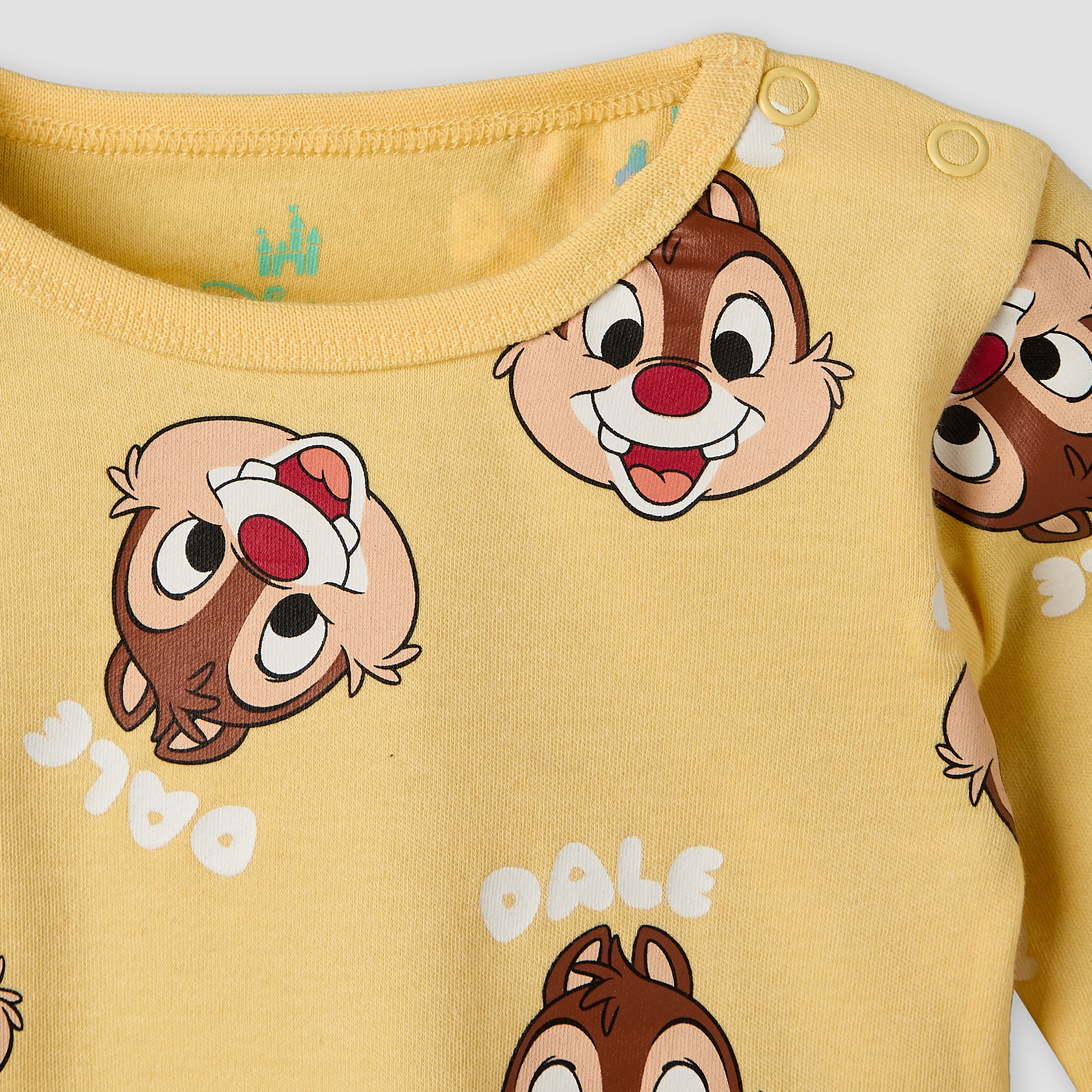 Disney Cotton Round Neck Long Sleeves Pyjama Set with Chip &