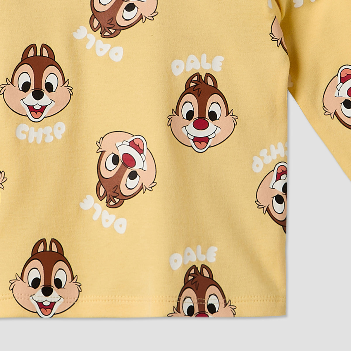Disney Cotton Round Neck Long Sleeves Pyjama Set with Chip &