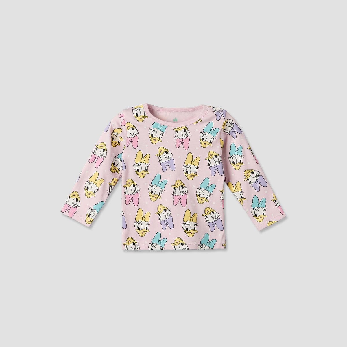 Disney Cotton Round Neck Long Sleeves Pyjama Set with Daisy Duck Print