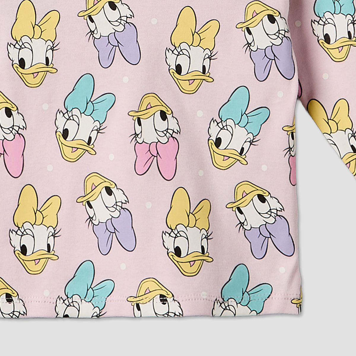 Disney Cotton Round Neck Long Sleeves Pyjama Set with Daisy Duck Print