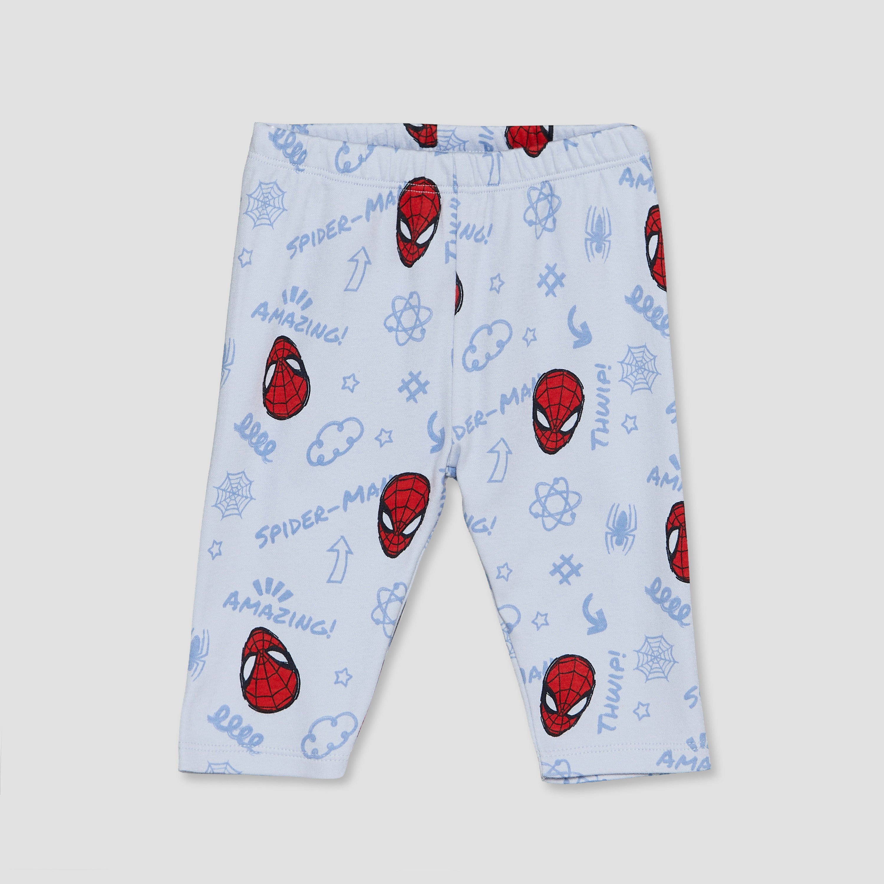 Disney Cotton Crew Neck Long Sleeves Pyjama Set with Spider-Man Print