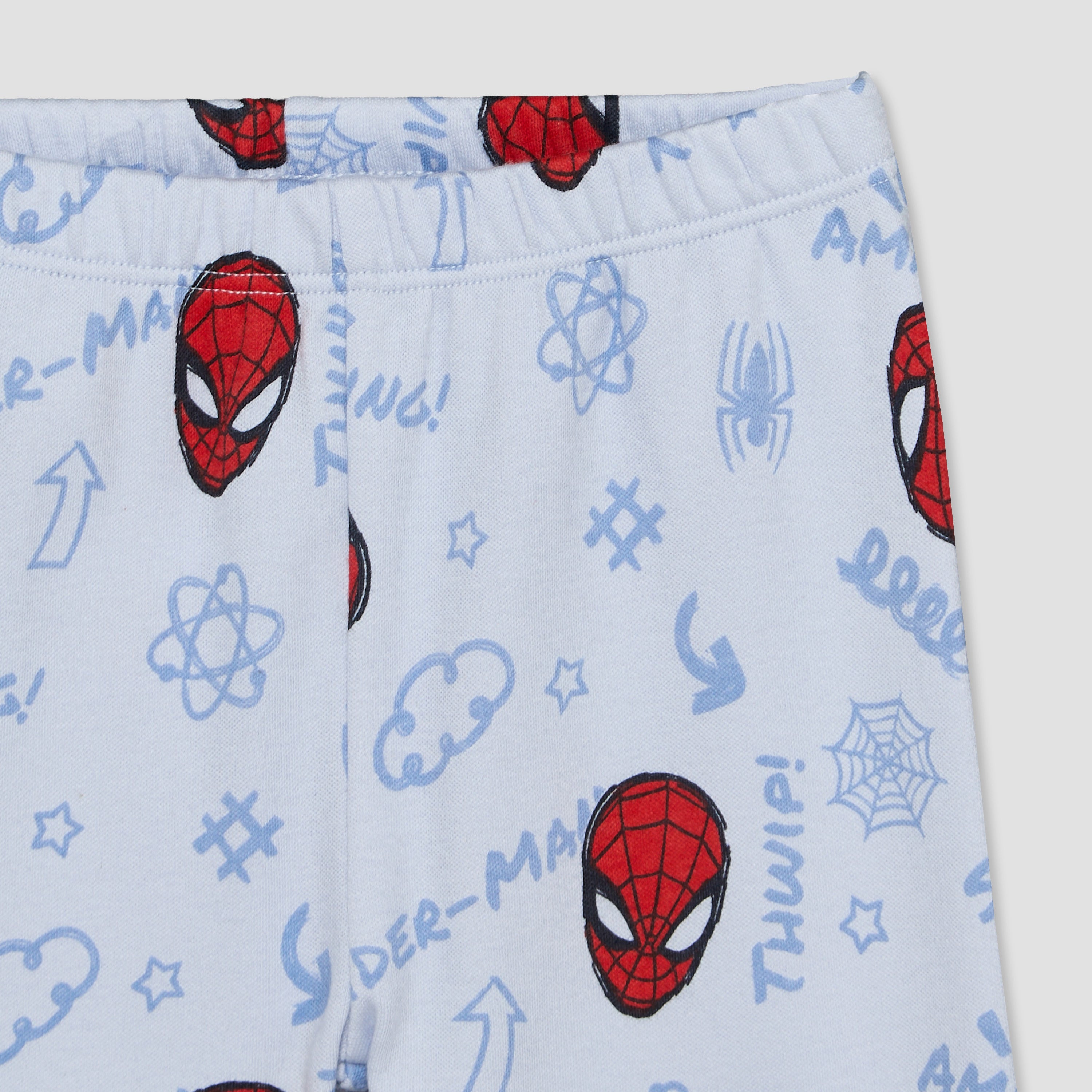 Disney Cotton Crew Neck Long Sleeves Pyjama Set with Spider-Man Print