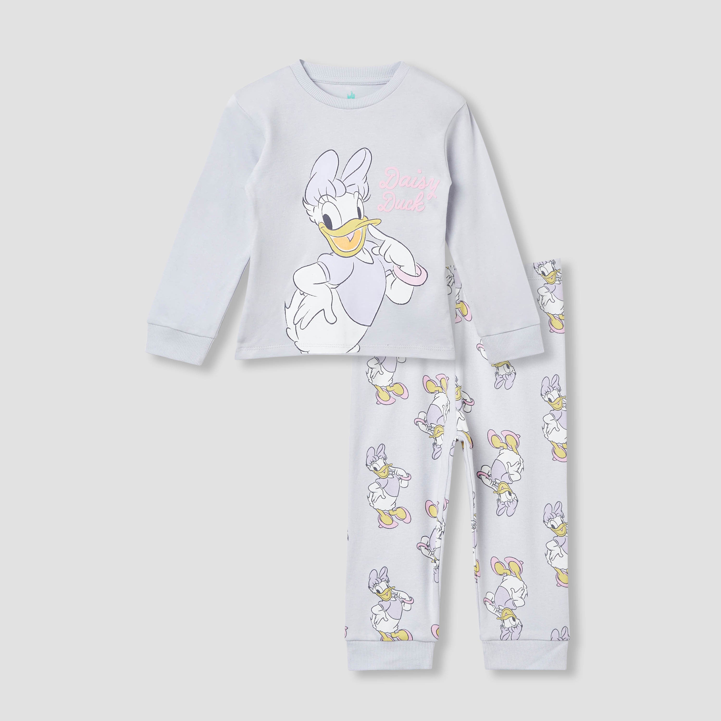 Disney Pyjama Set with Daisy Duck Print - Cotton - Long Sleeves - Crew Neck - Purple / 18-24 mths