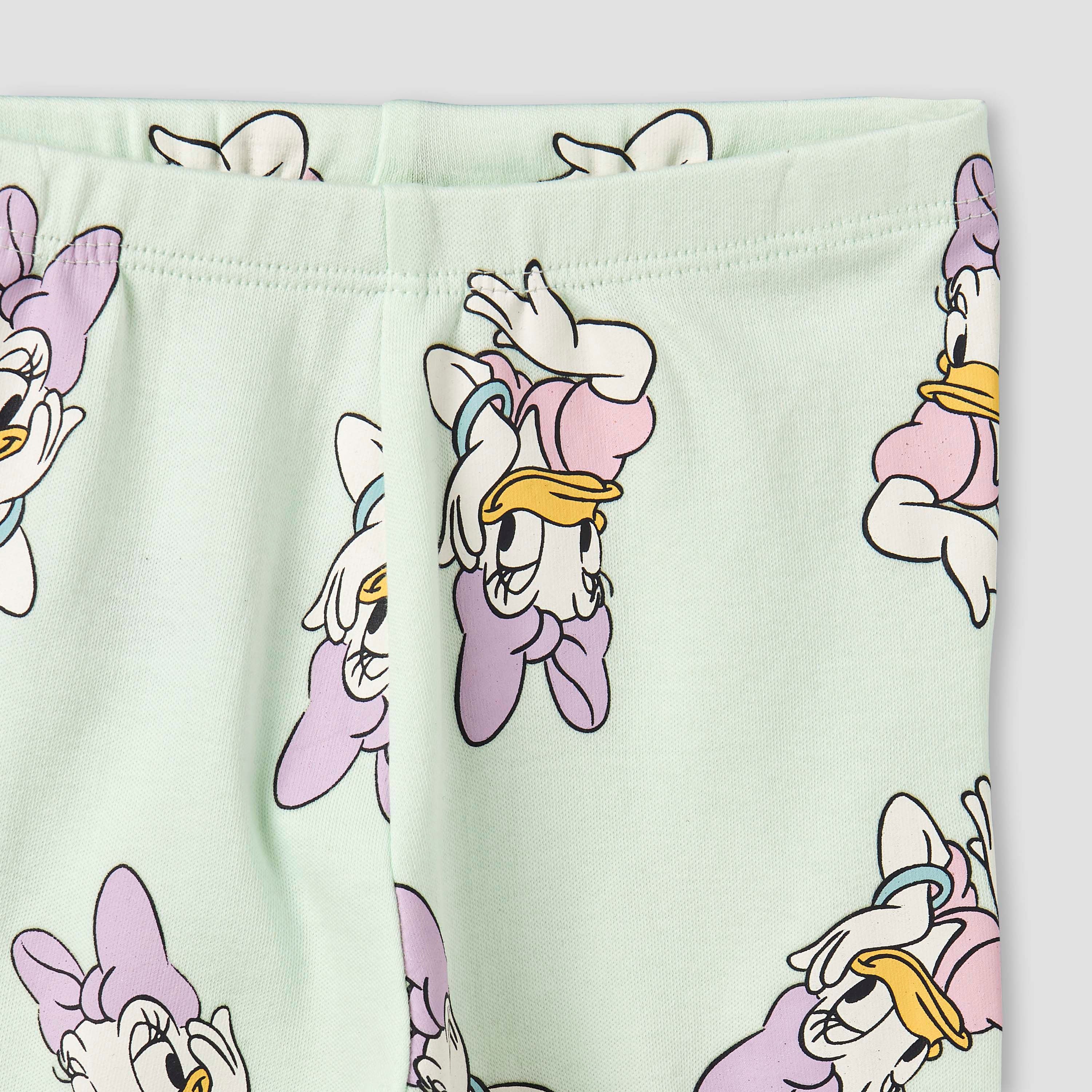 Disney Cotton Round Neck Long Sleeves Pyjama Set with Daisy Duck Print
