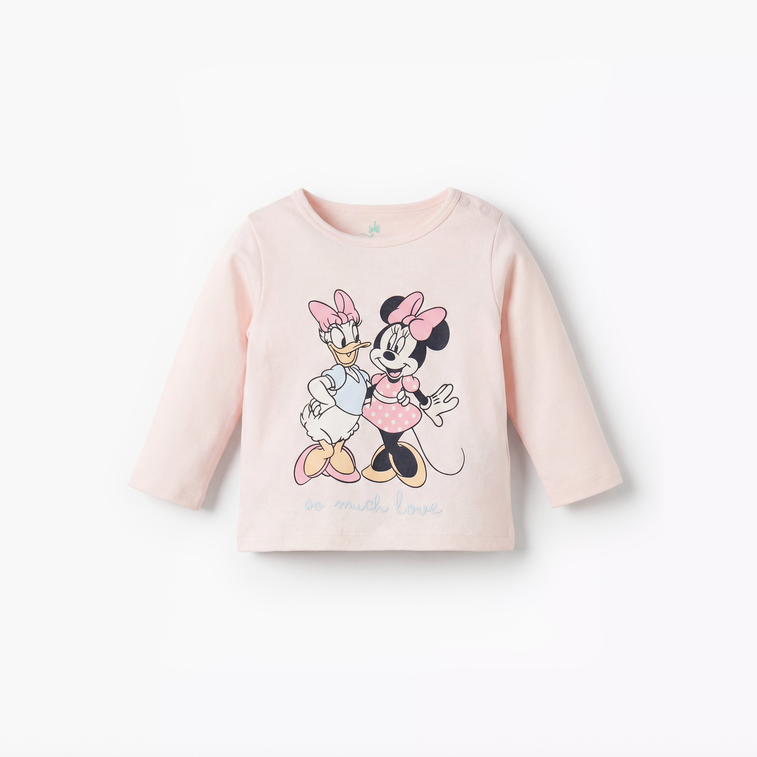 Disney Cotton Round Neck Long Sleeves Pyjama Set with Minnie Mouse and Daisy Duck Print