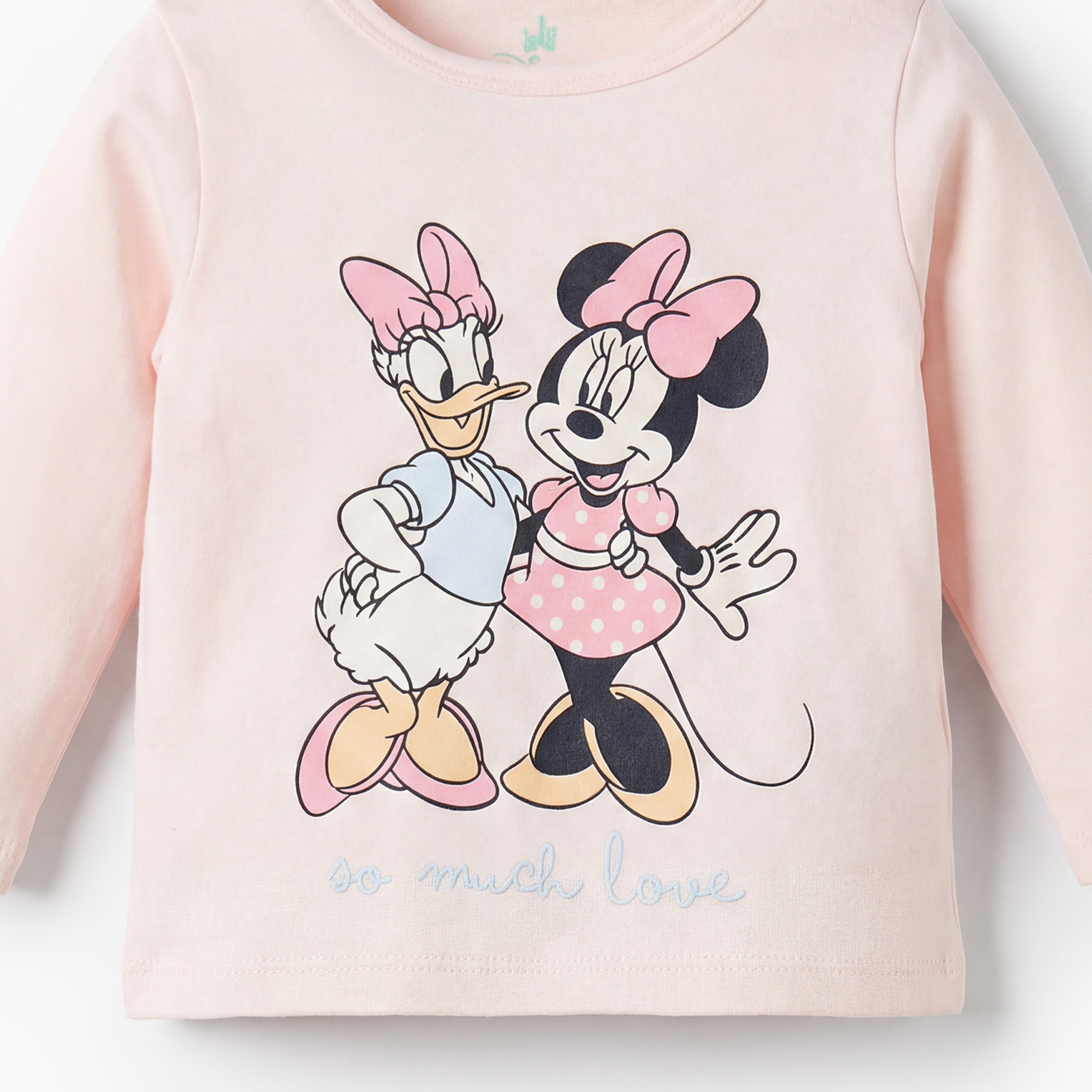 Disney Cotton Round Neck Long Sleeves Pyjama Set with Minnie Mouse and Daisy Duck Print