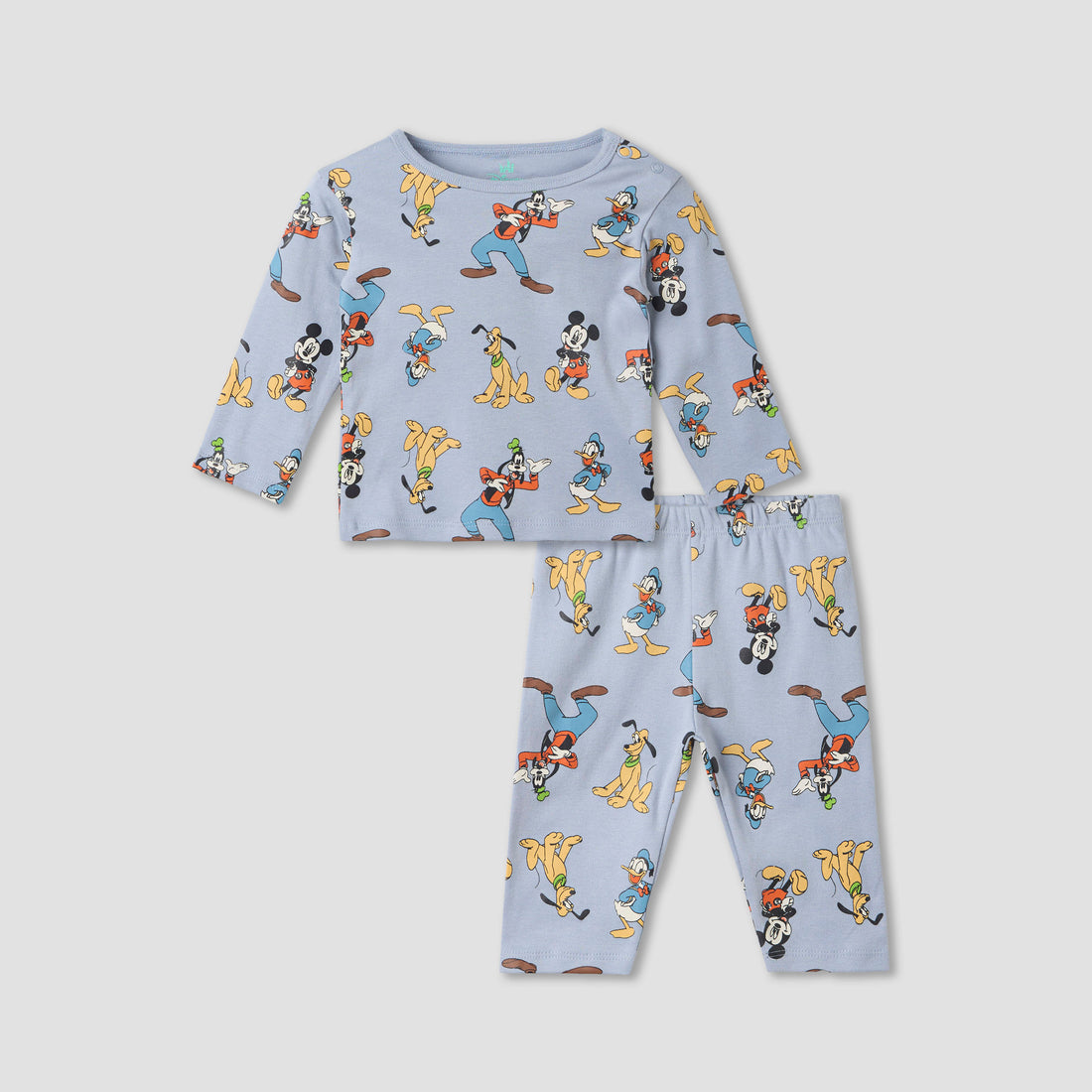 Disney Mickey Mouse and Friends Print T-shirt and Pyjama Set - Blue / 12-18 mths