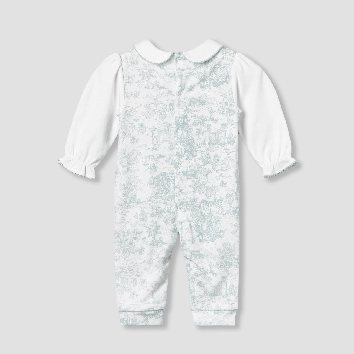 Giggles Peter Pan Collar Long Sleeves Sleepsuit with Smock Design