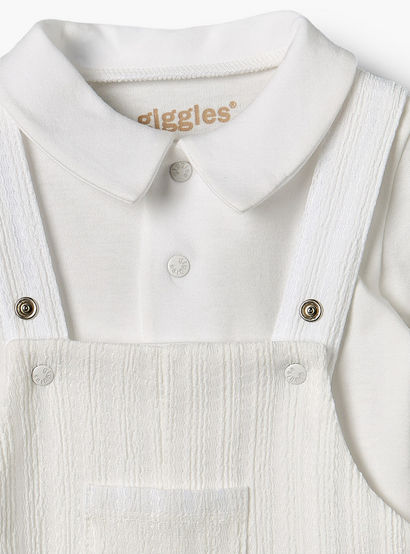 Giggles Collared Short Sleeves Polo T-shirt and Dungaree Set with Button Closure-baby-boys-clothing-setsandcoords-image-7