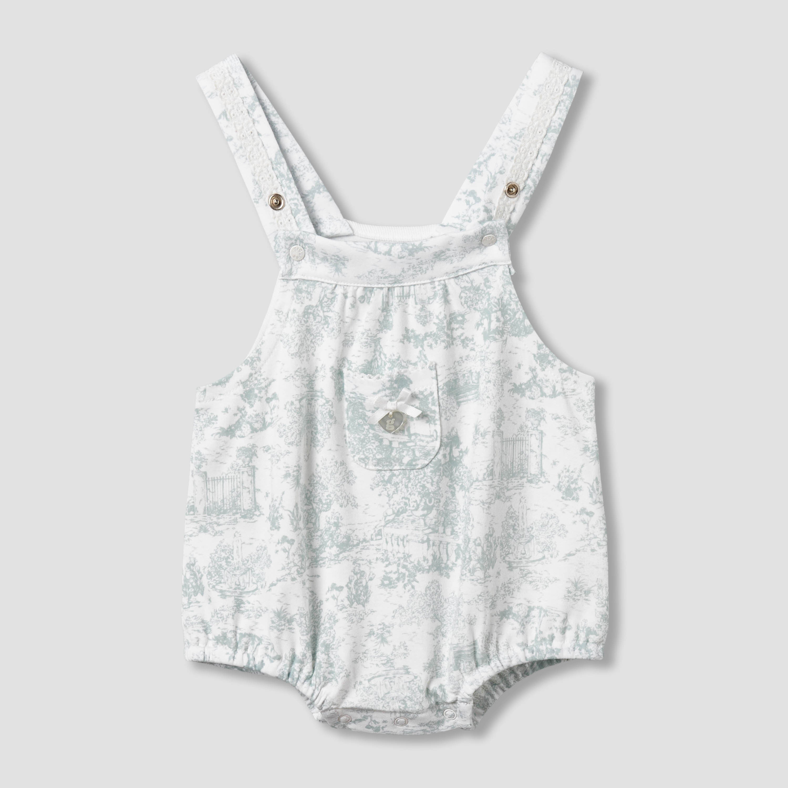 Giggles Ruffle Neck Short Sleeves T-shirt and Dungaree Set with Print