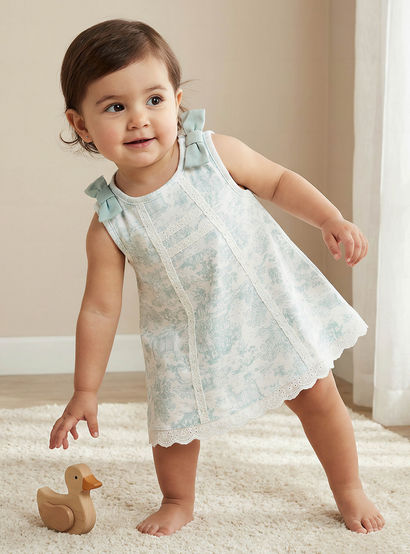 Giggles Round Neck Sleeveless A-line Dress with Bow Applique-baby-girls-clothing-dressesandjumpsuits-image-1