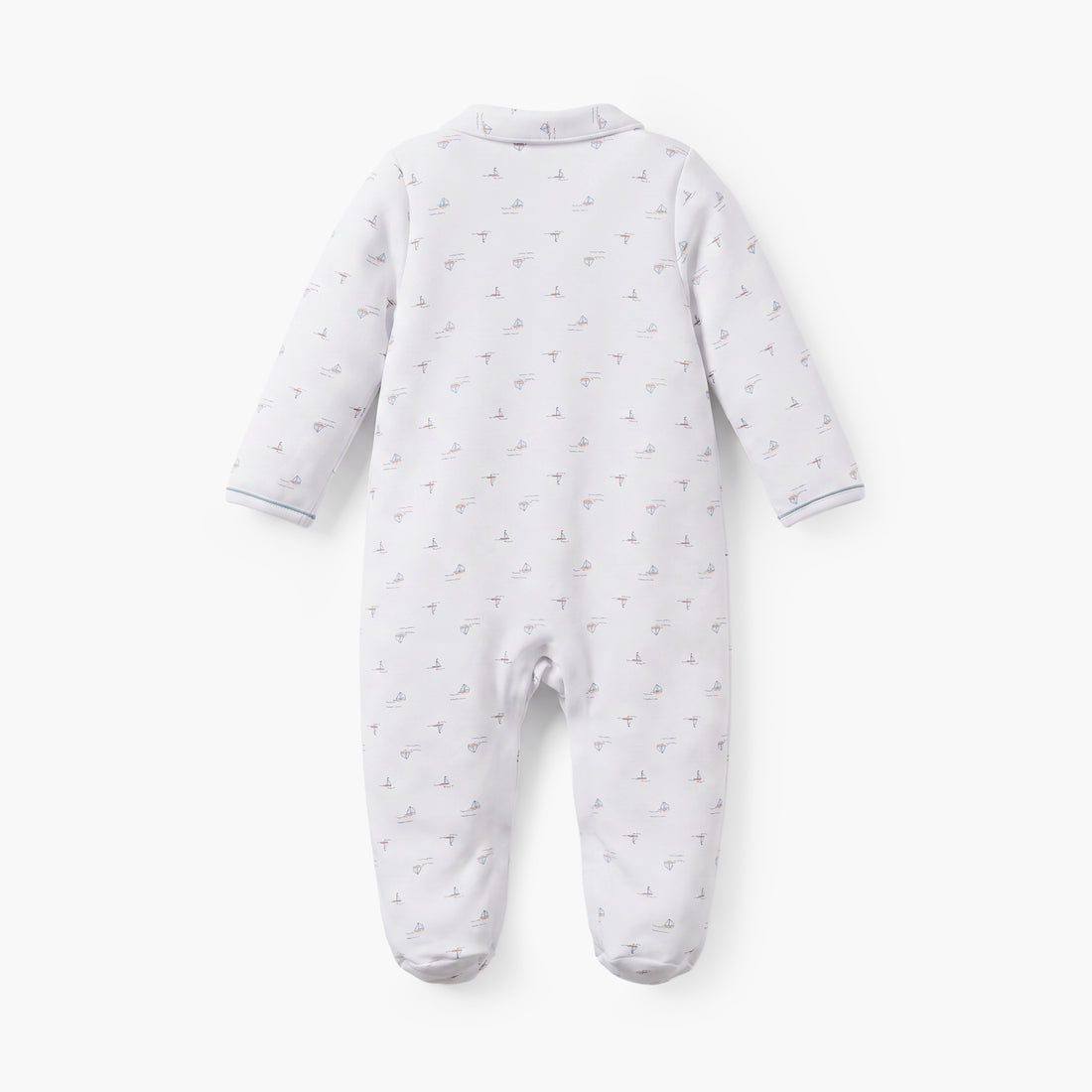 Giggles Cotton Collared Long Sleeves Sleepsuit with Boat Print