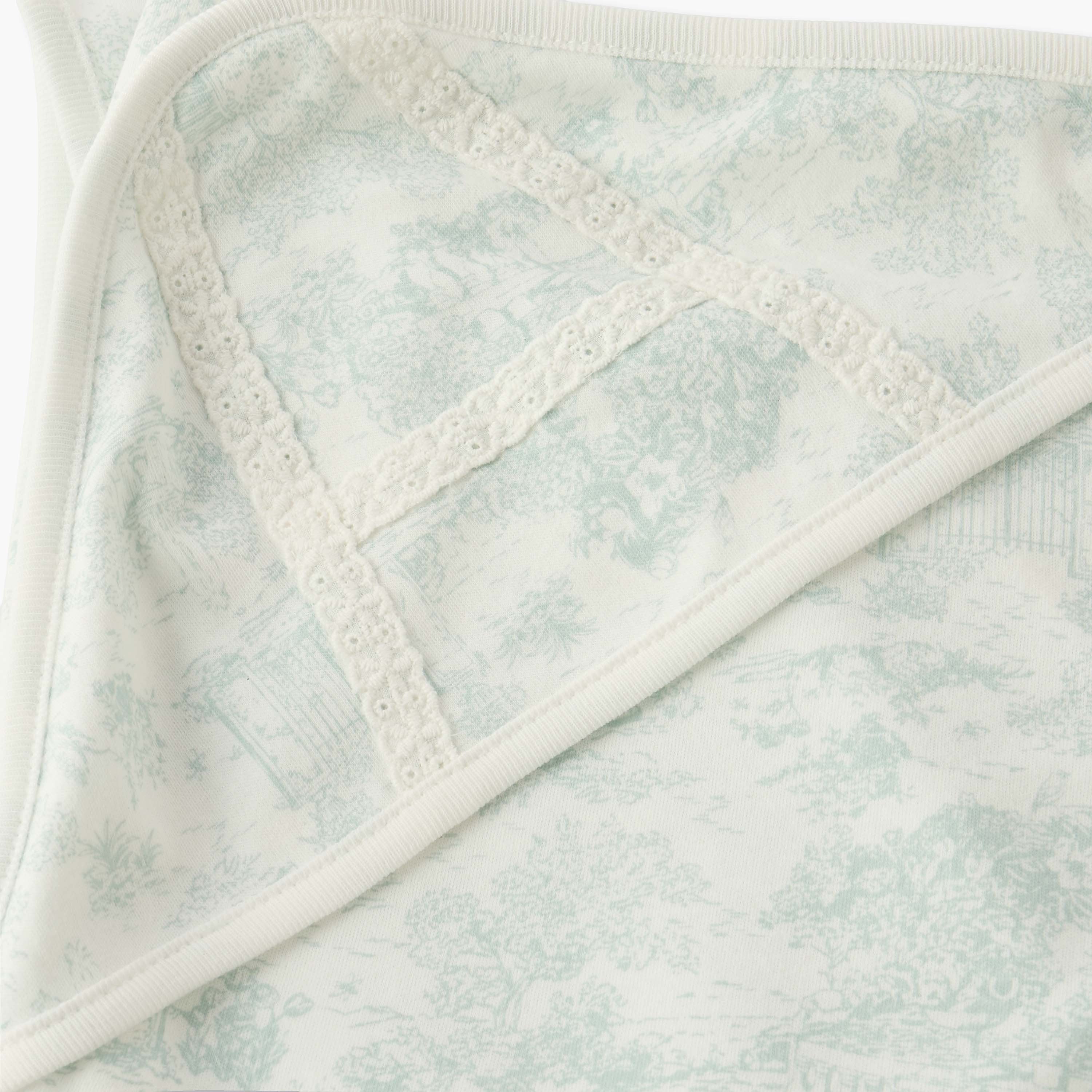 Giggles Receiving Blanket with Lace