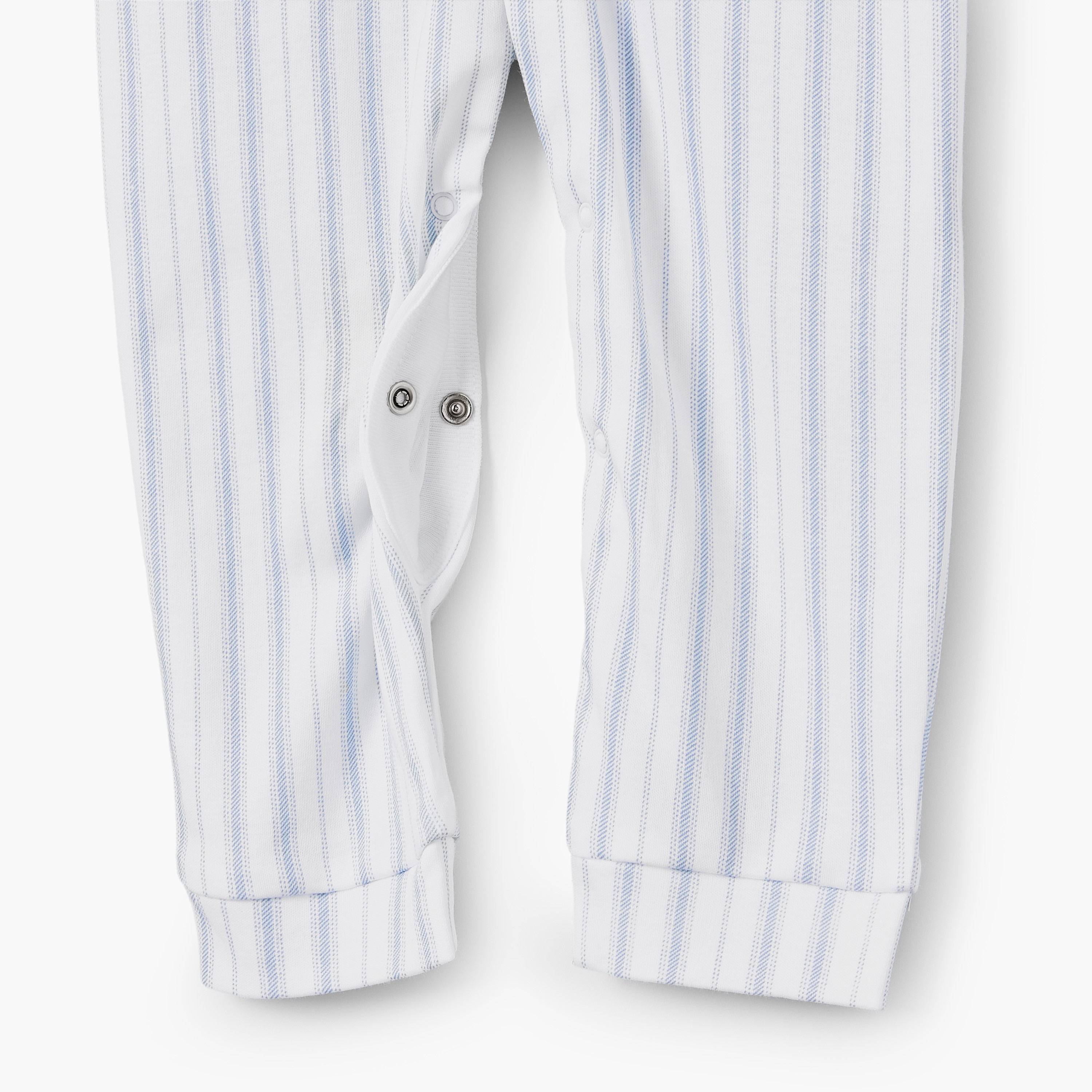 Giggles Cotton Sailor Collar Long Sleeves Sleepsuit with Stripes