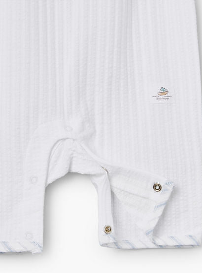 Giggles Sailor Collar Short Sleeves Romper with Bow Detail-baby-boys-clothing-rompers-image-5