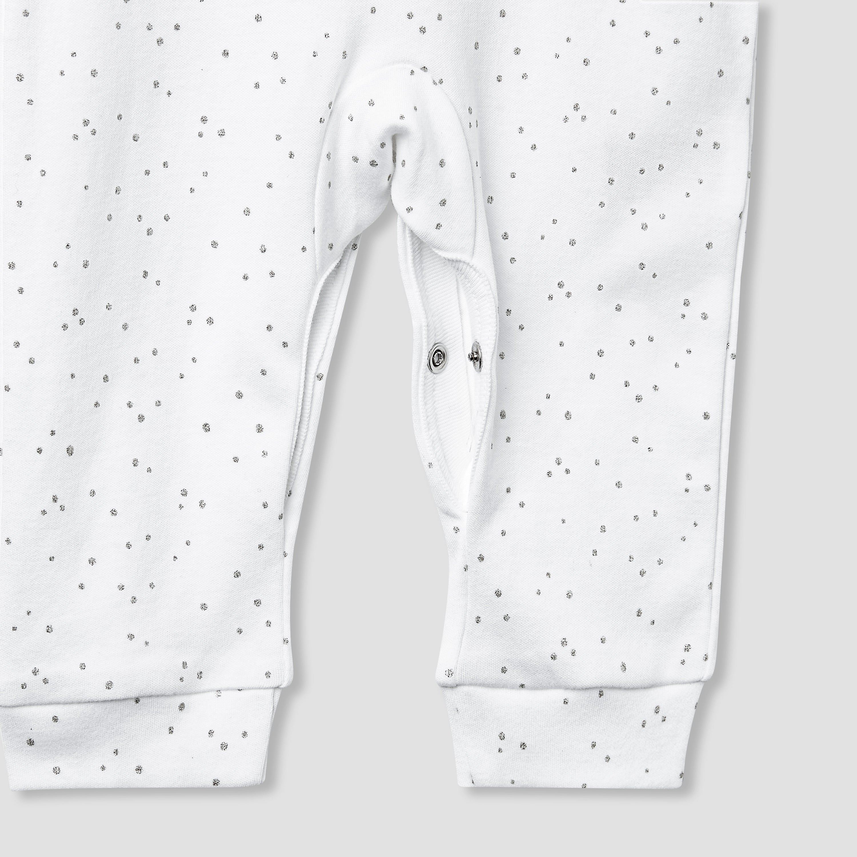 Giggles Embroidered Sleepsuit with Long Sleeves and Button Closure