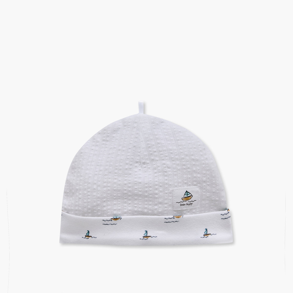 Giggles Cap with Boat Print