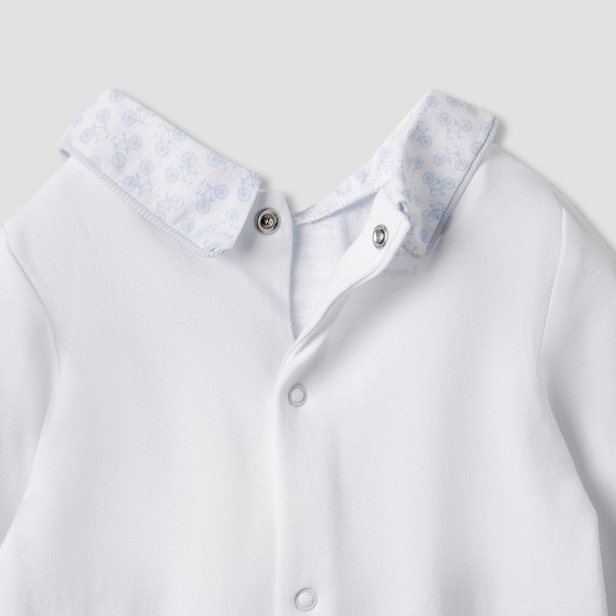 Giggles Printed Sleepsuit with Long Sleeves and Button Closure