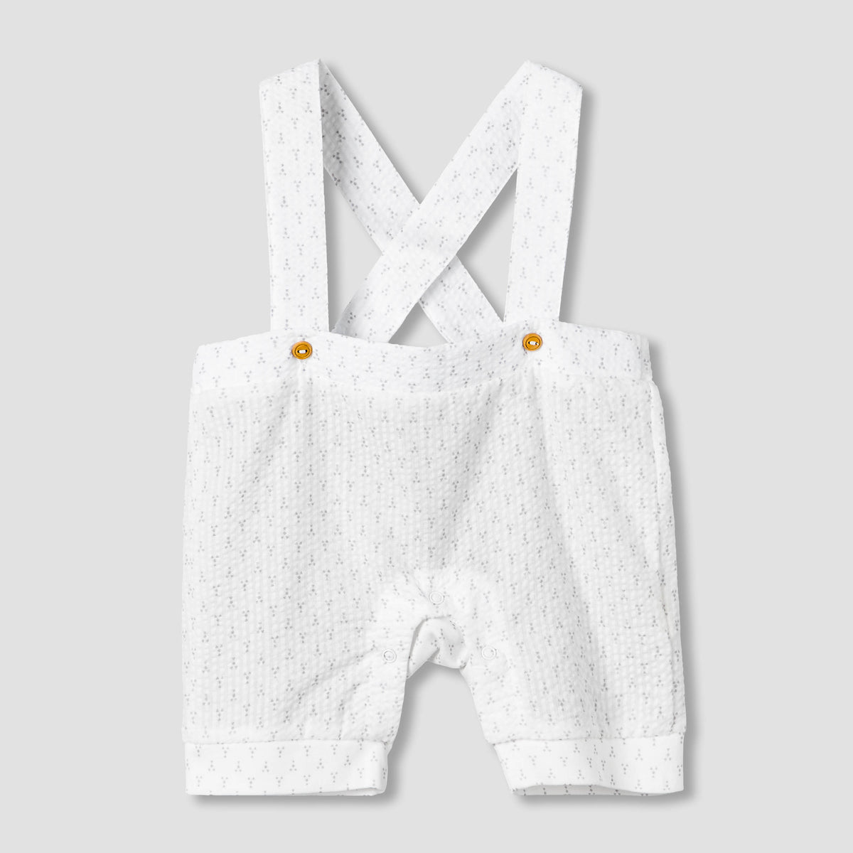 Giggles Collar Short Sleeves T-shirt and Dungaree Set with Bow