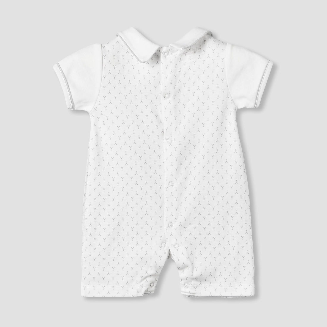 Giggles Collared Neck Short Sleeves Romper with Print