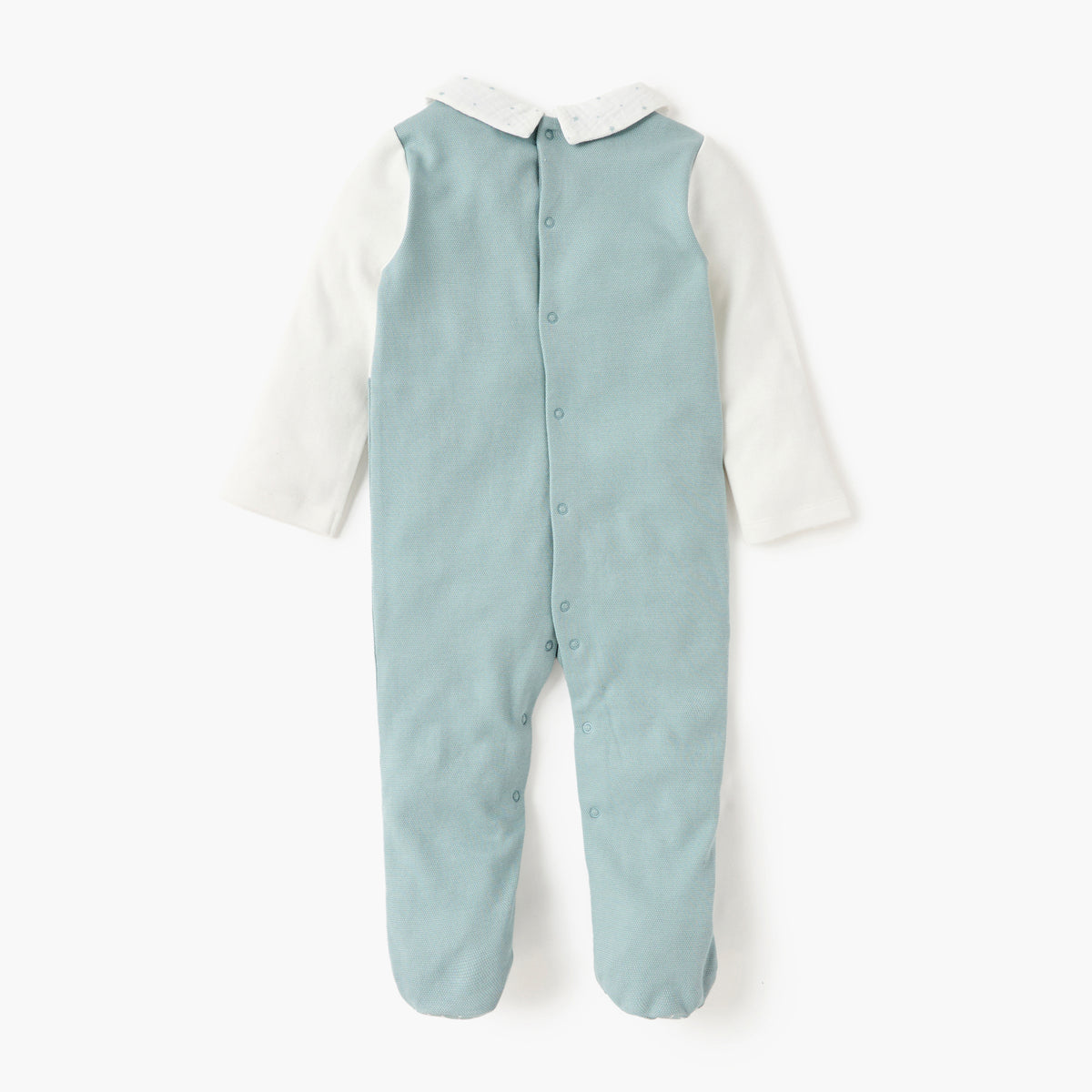 Giggles Colourblock Closed Feet Sleepsuit with Button Closure
