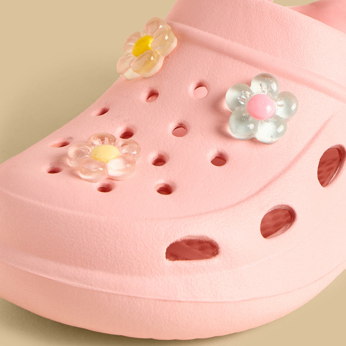 Floral Jibbitz Embellished Clogs with Backstrap